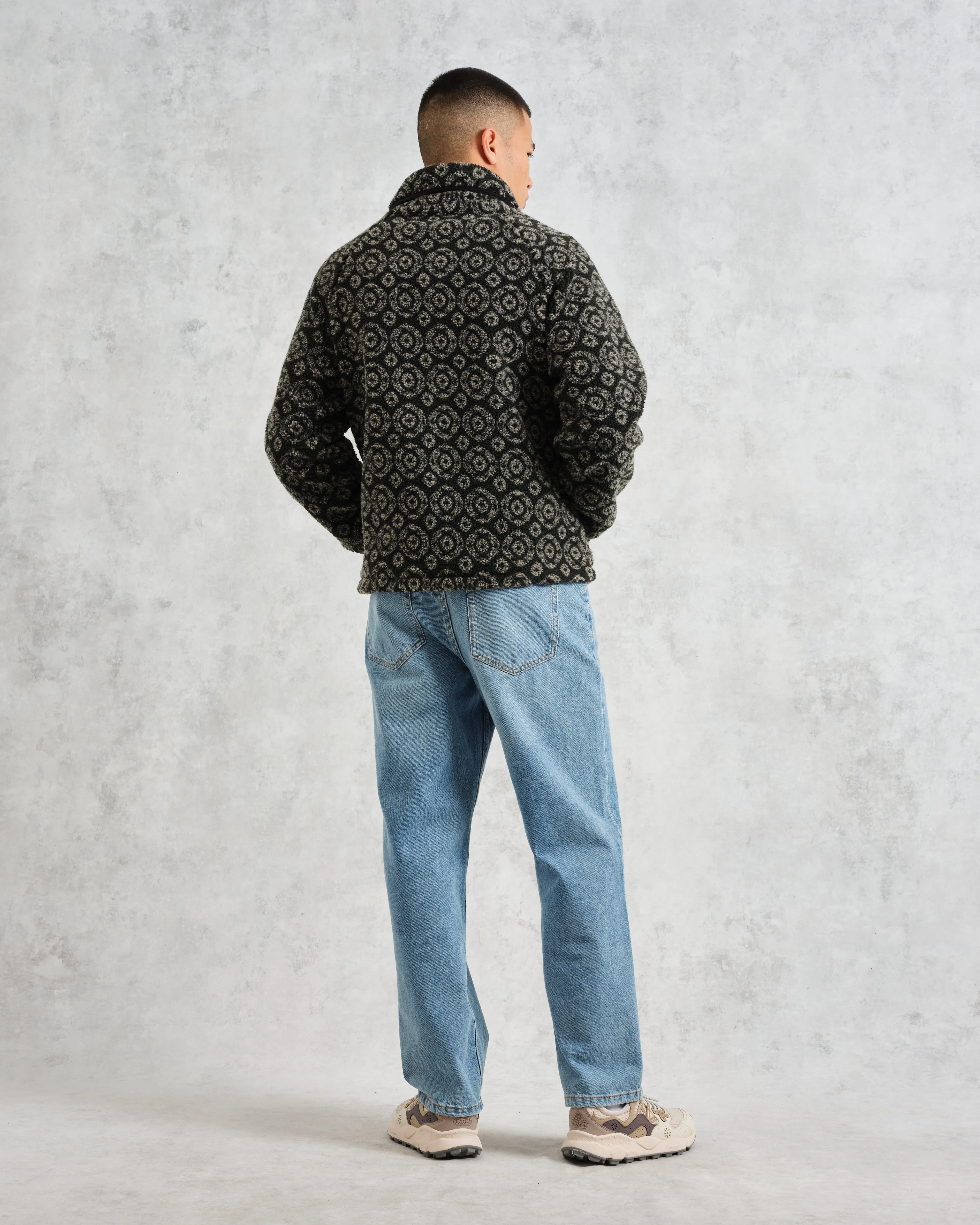Tate - Charcoal Ornate Jacquard Fleece Jacket - Image 6