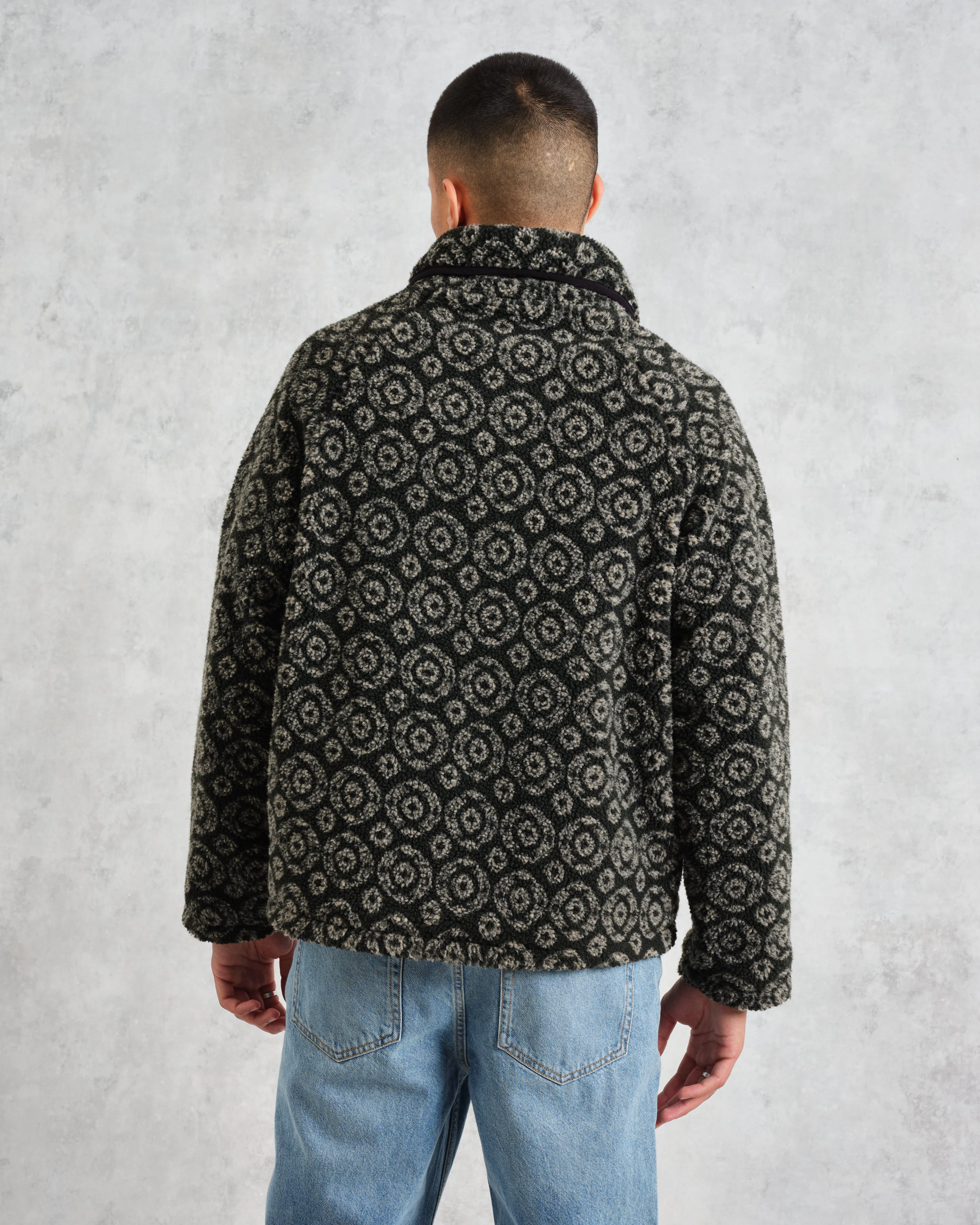Tate - Charcoal Ornate Jacquard Fleece Jacket - Image 7