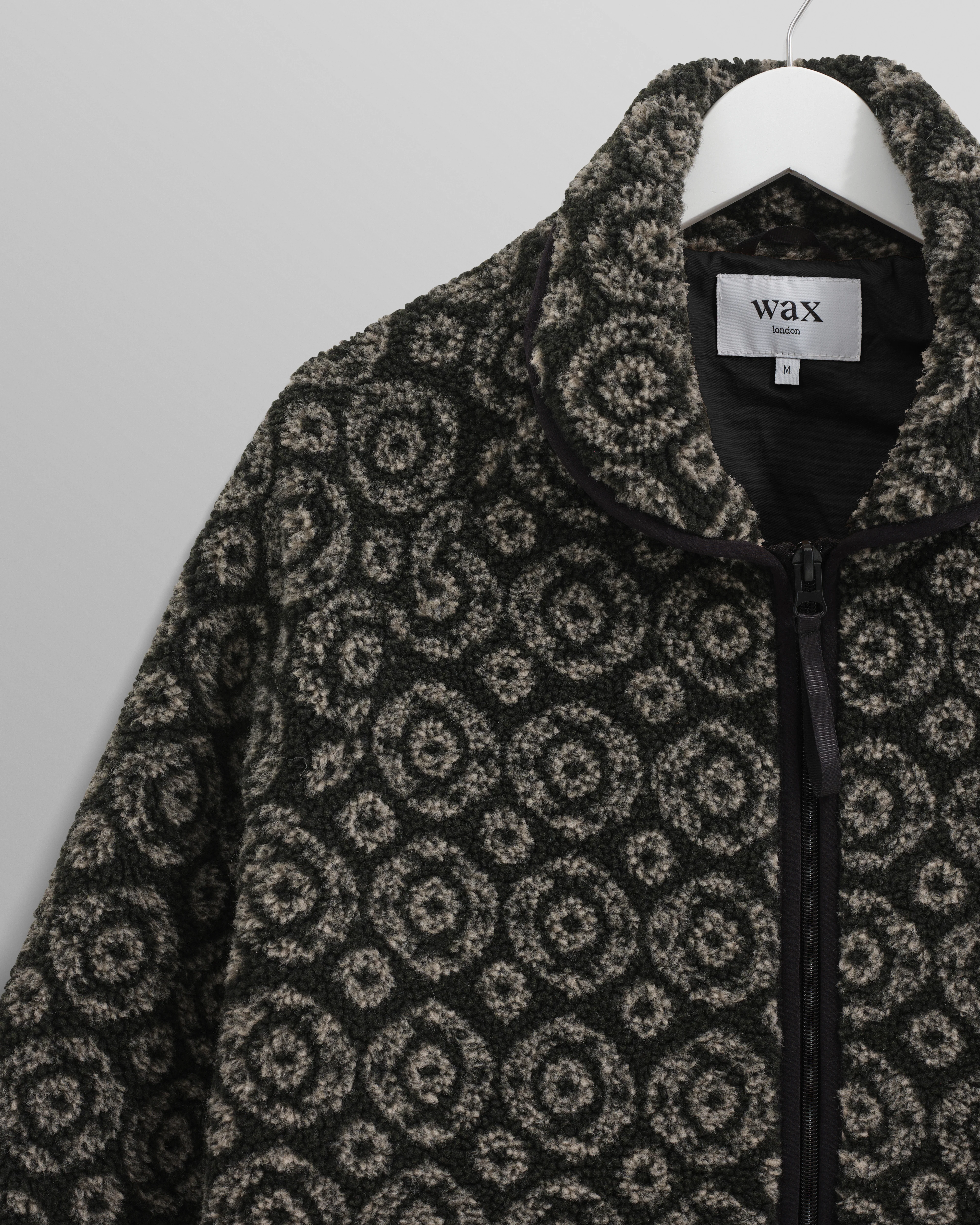 Tate - Charcoal Ornate Jacquard Fleece Jacket - Image 8