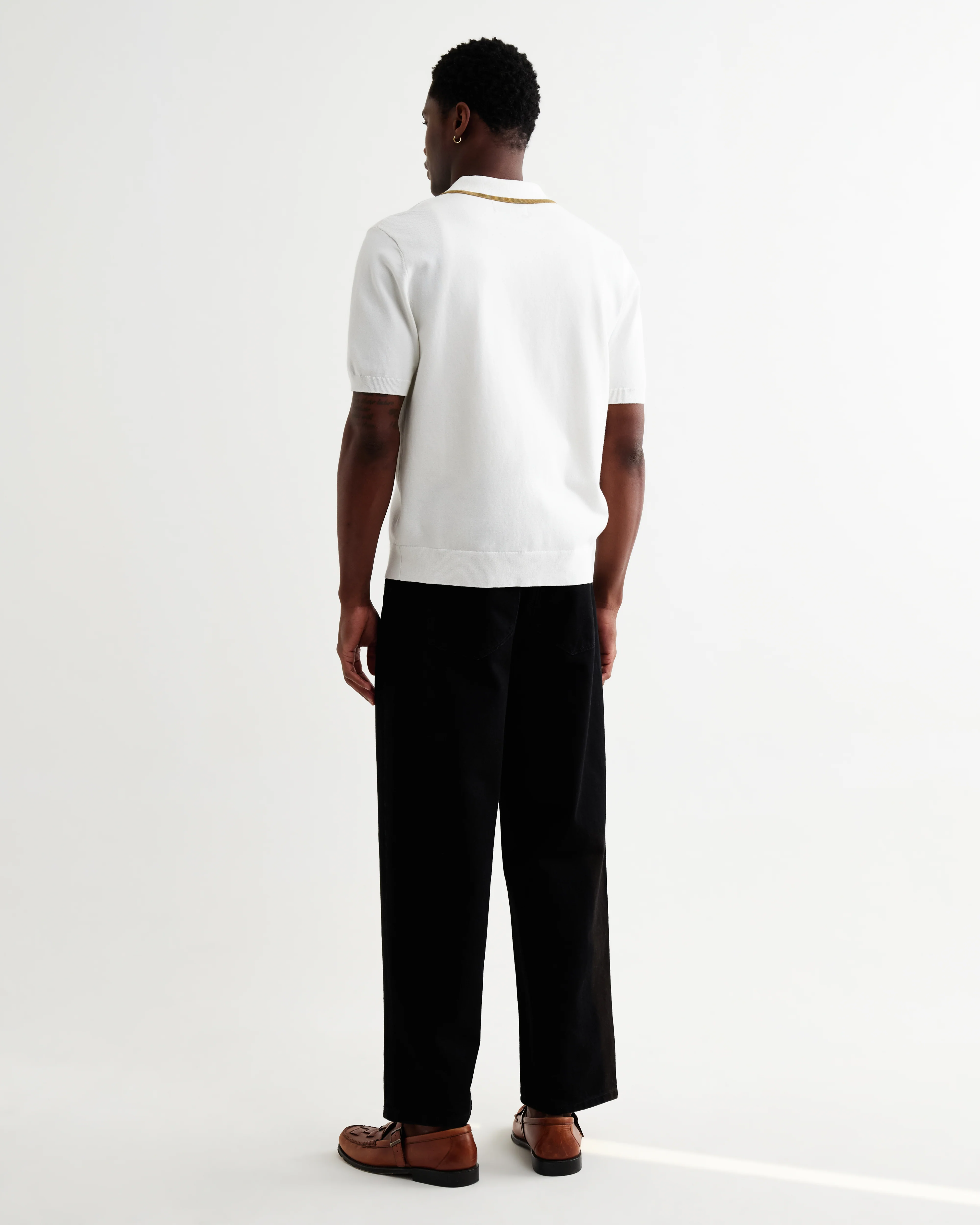 Tellaro - Ecru And Blue Retro Embroidered Shirt - Image 8