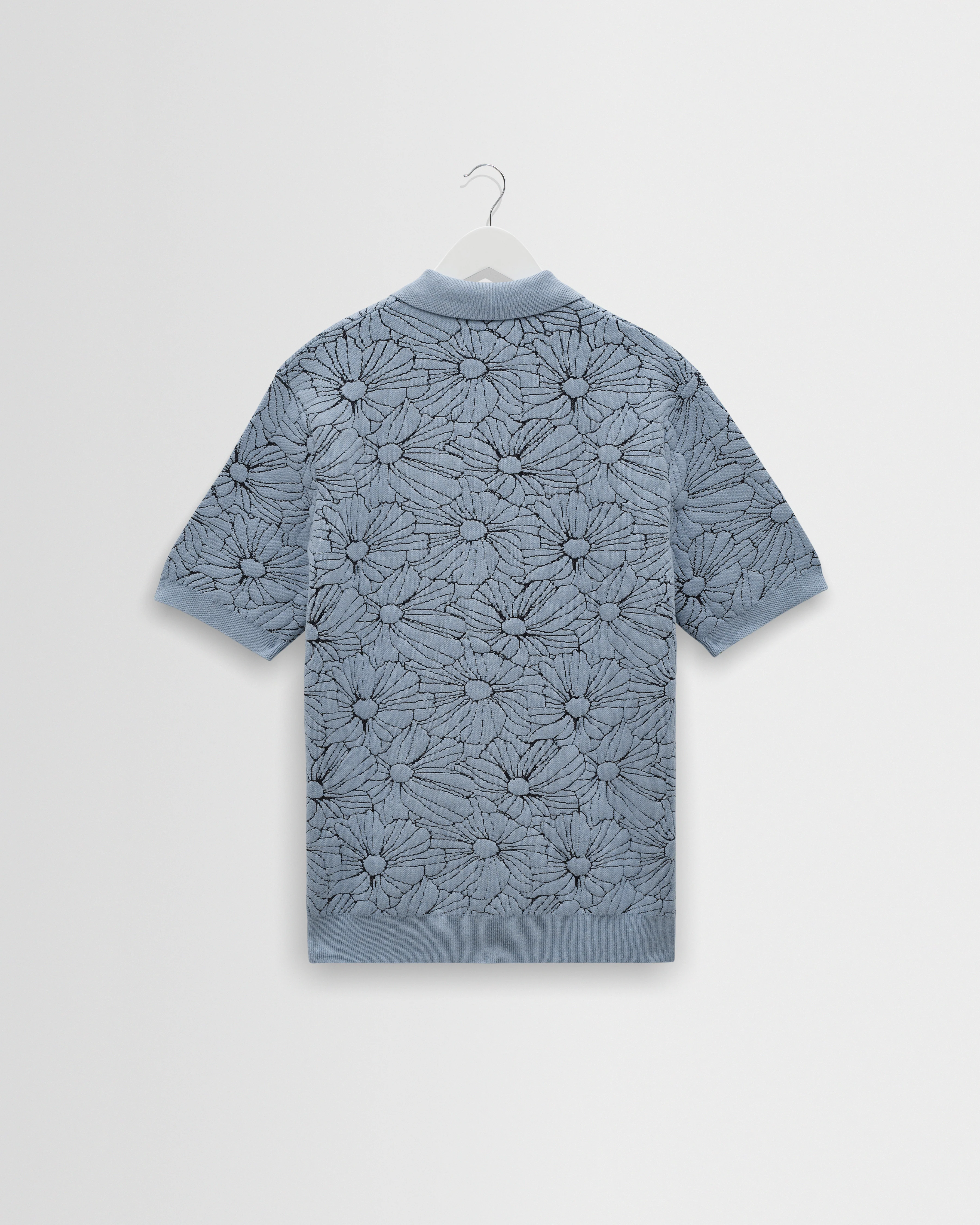 Tellaro - Light Blue Flower Jacquard Shirt - Image 10