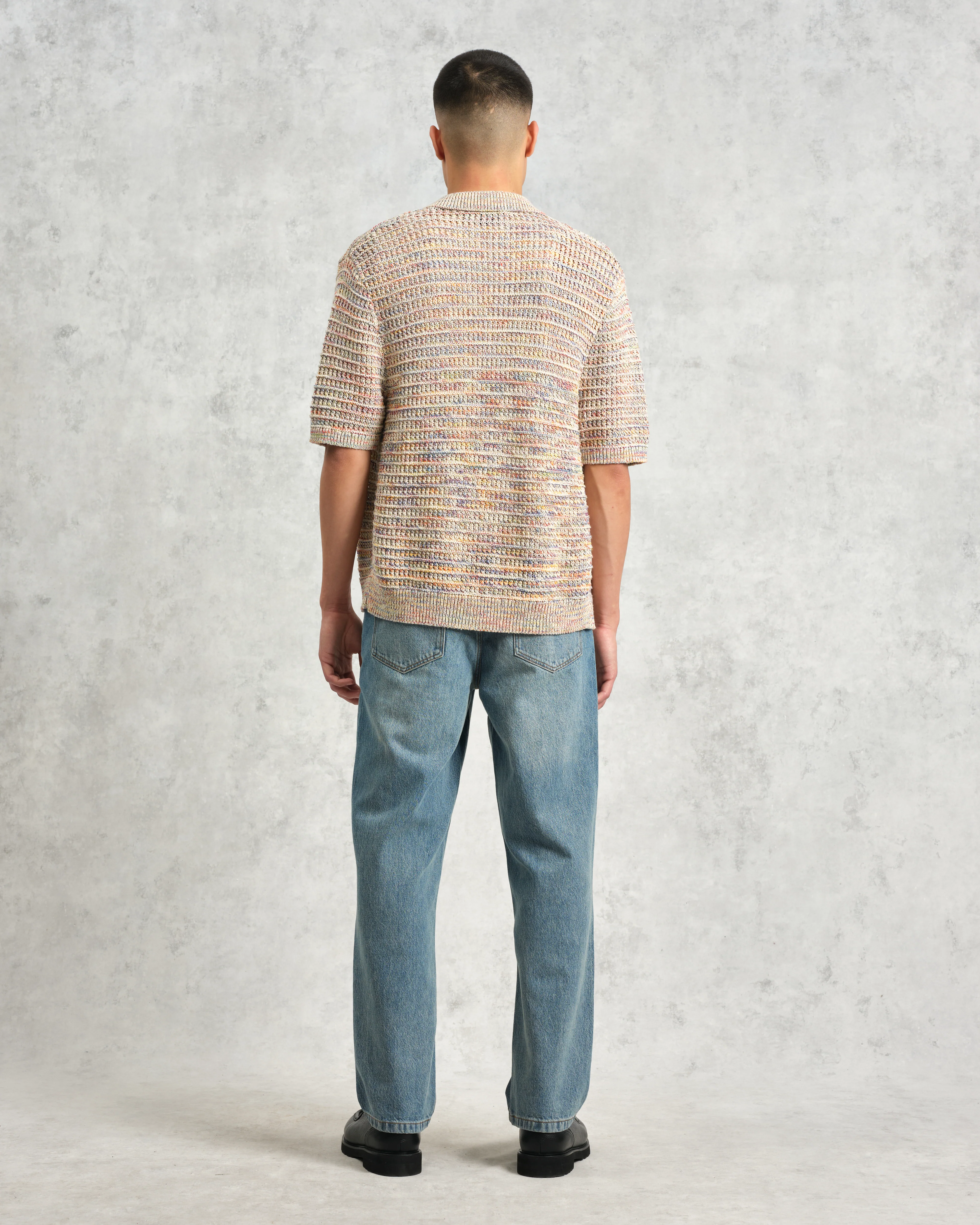Tellaro - Multicolour Twist Knitted Cotton Polo Shirt - Image 6