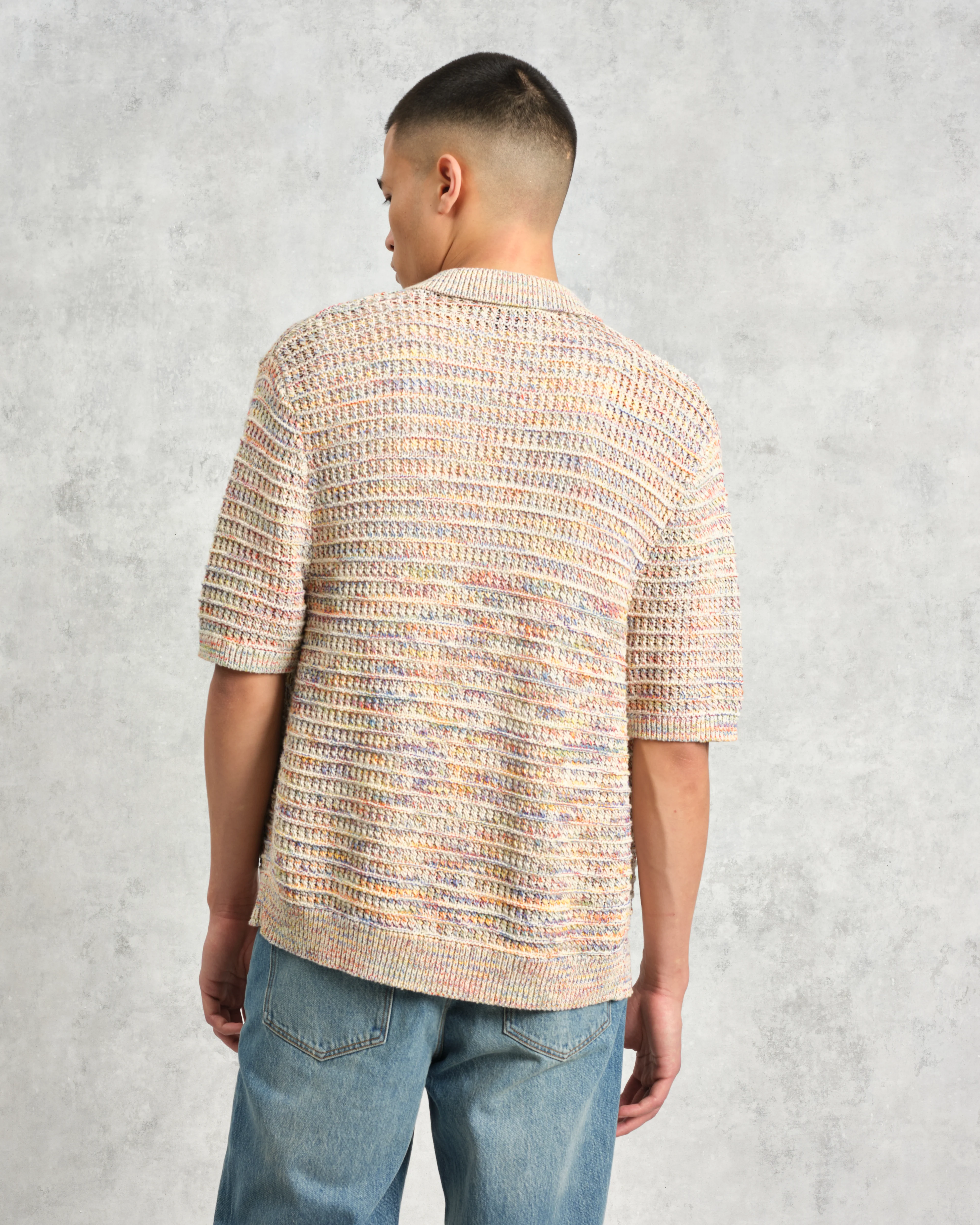 Tellaro - Multicolour Twist Knitted Cotton Polo Shirt - Image 7