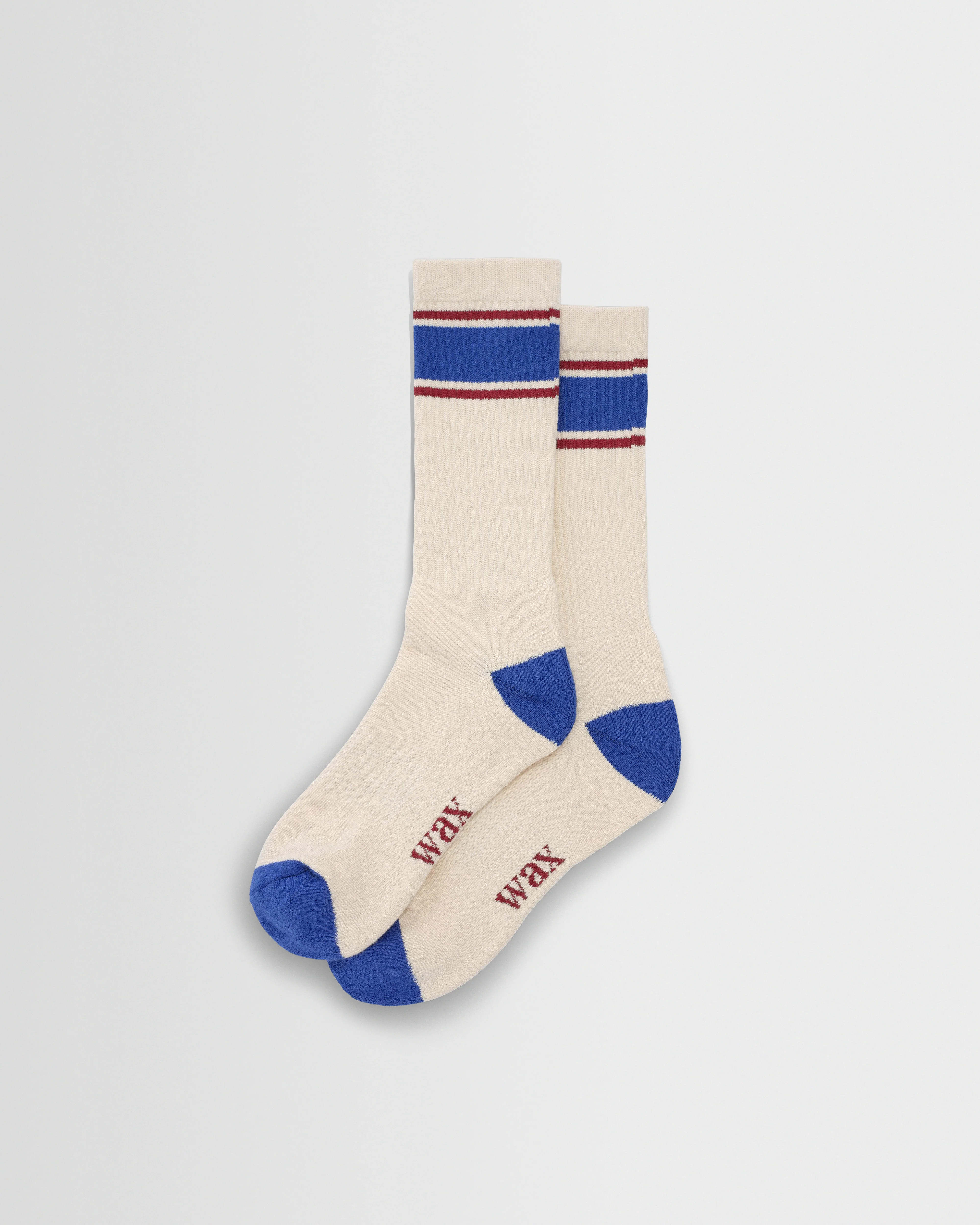 Thorpe - Ecru And Blue Running Stripe Sports Sock