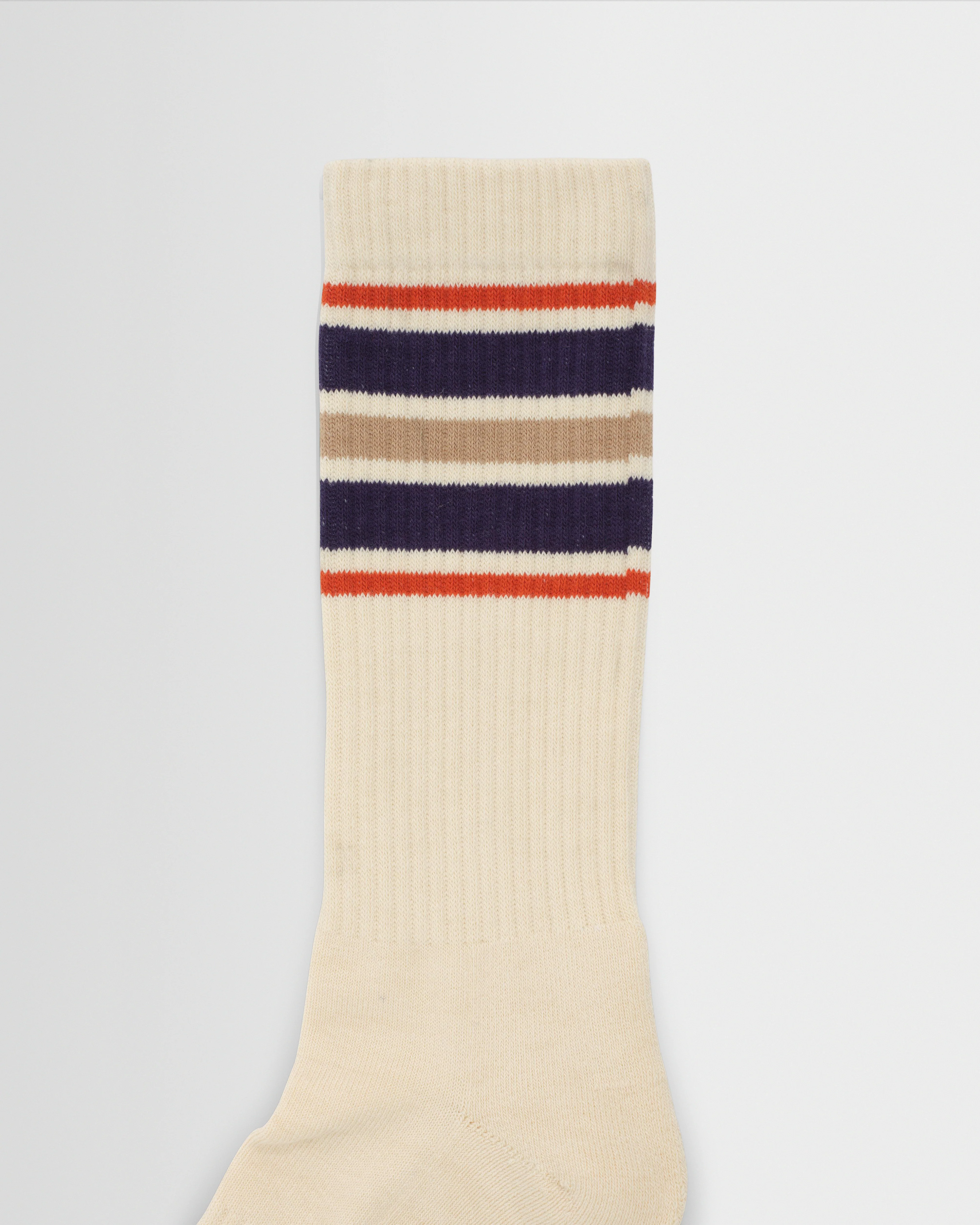 Thorpe - Ecru And Navy Branded Stripe Socks - Image 2
