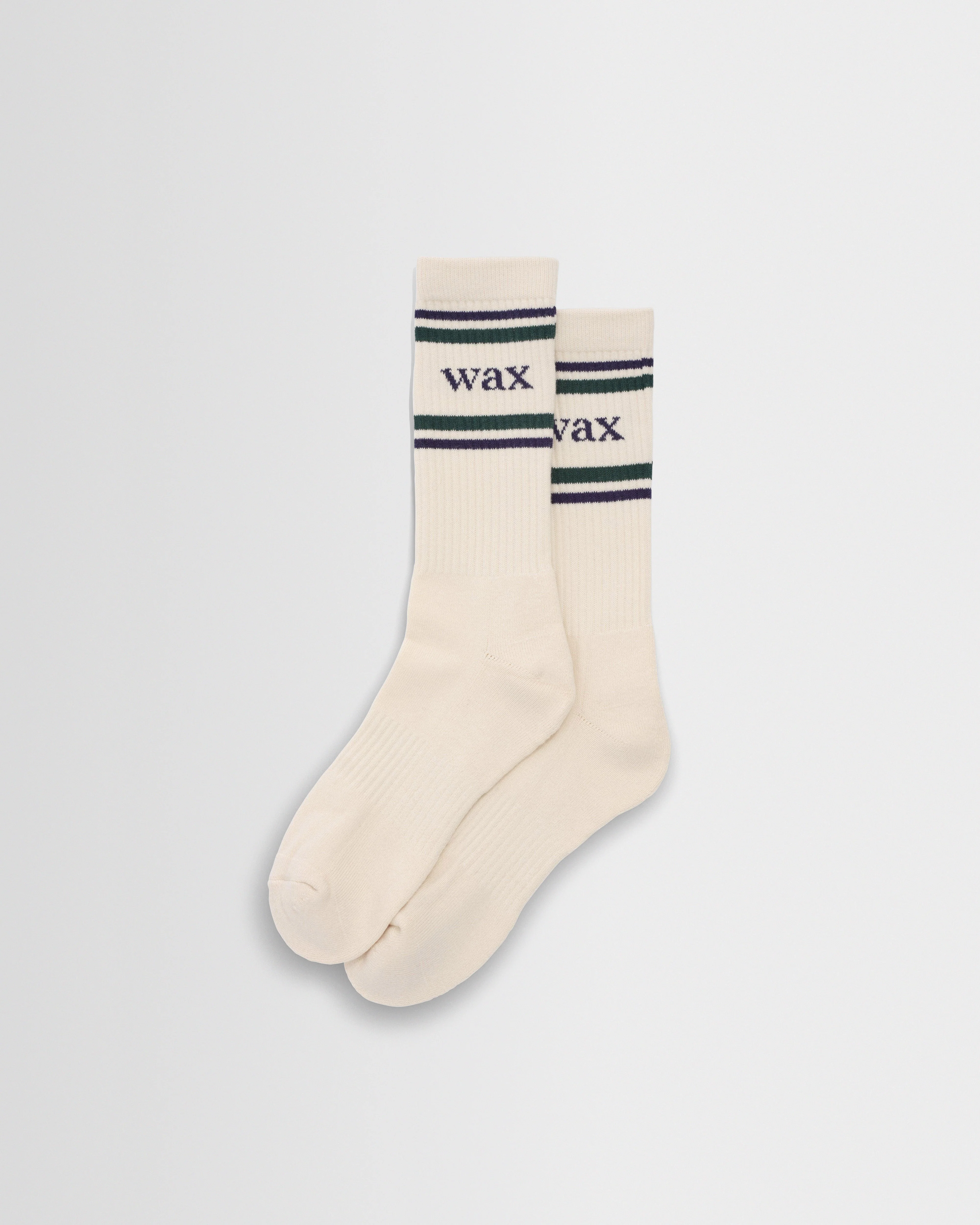 Thorpe - Ecru And Navy Branded Stripe Sports Sock
