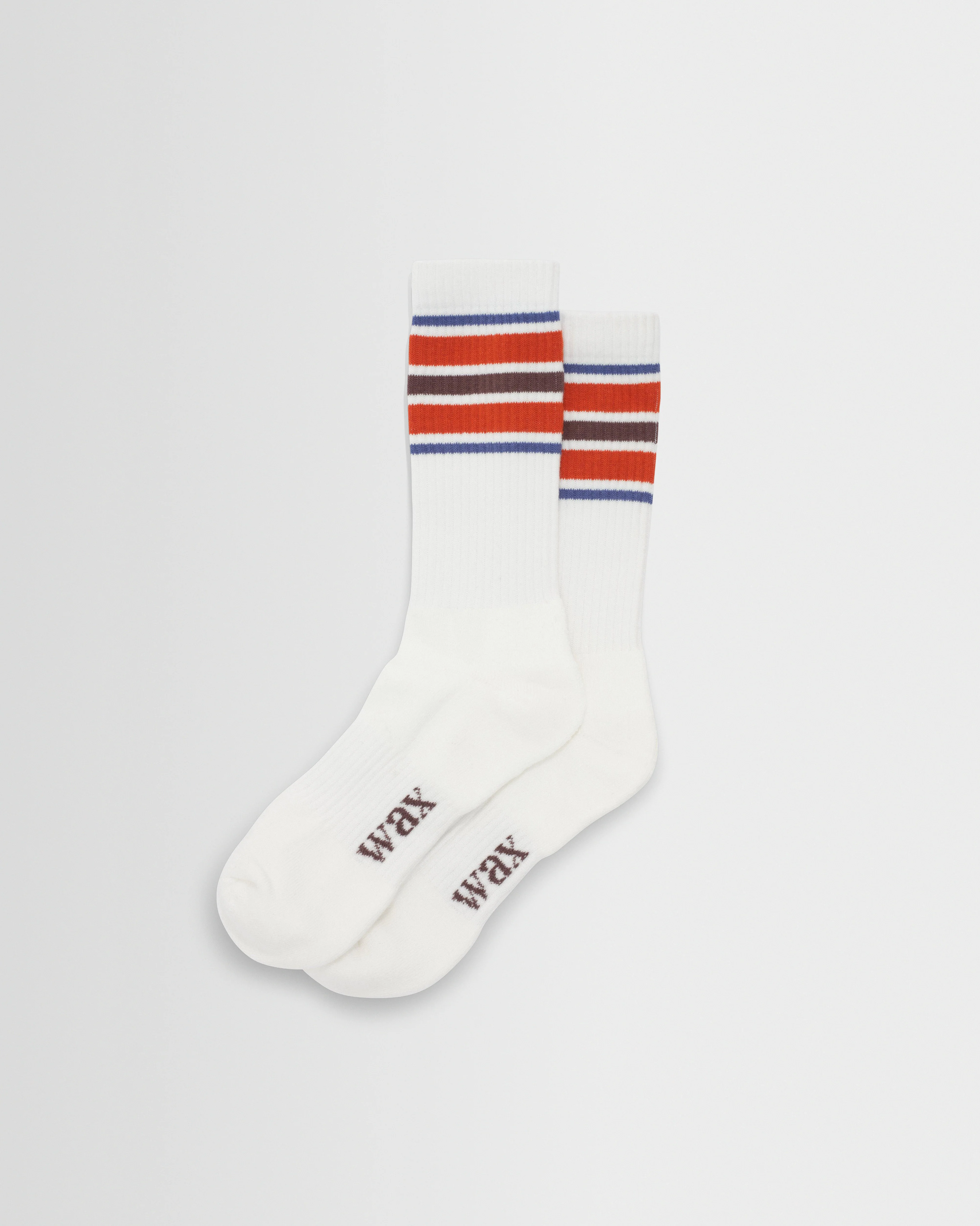 Thorpe - White And Orange Branded Stripe Socks