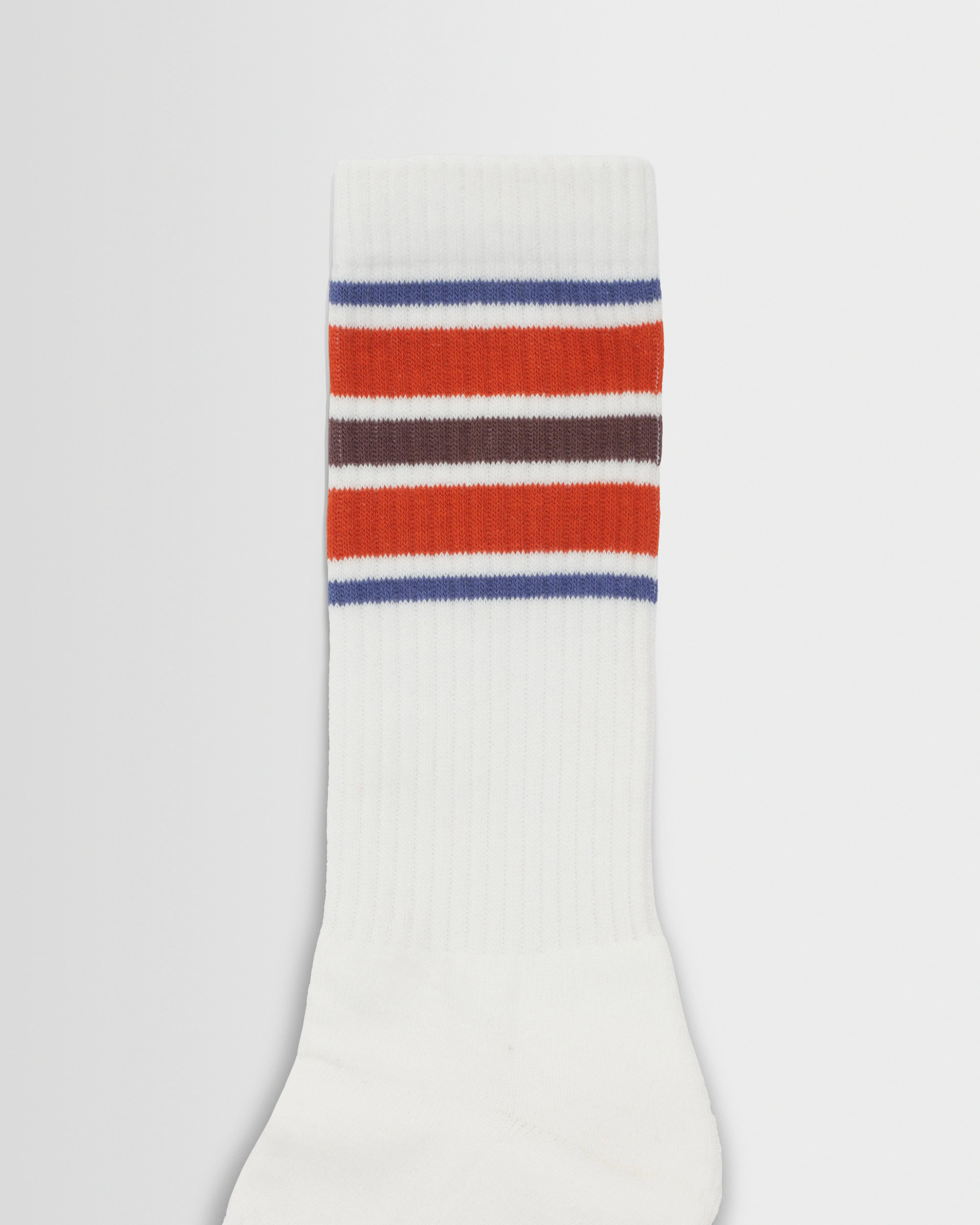 Thorpe - White And Orange Branded Stripe Socks - Image 2