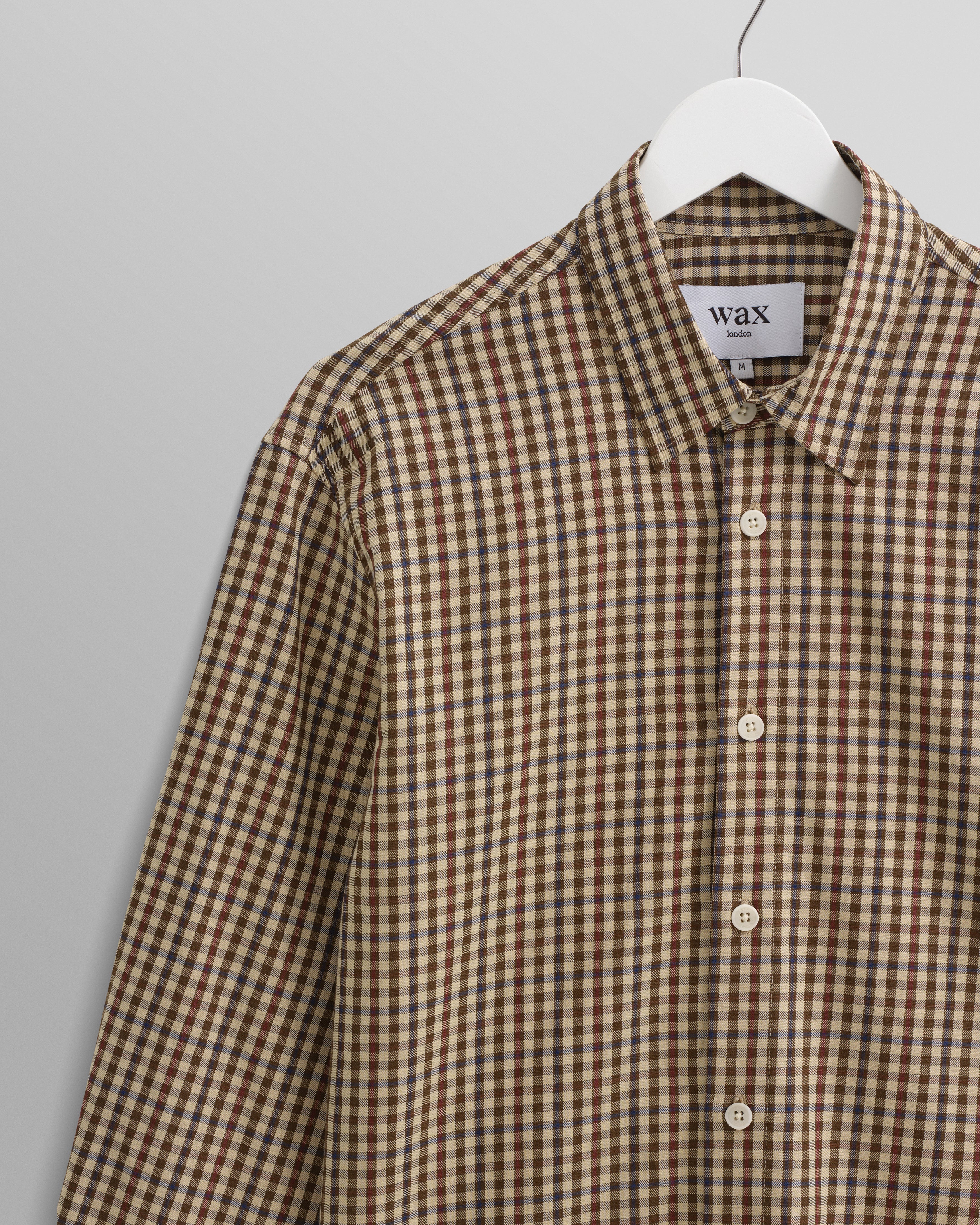 Trin - Beige Check Cotton Shirt - Image 6