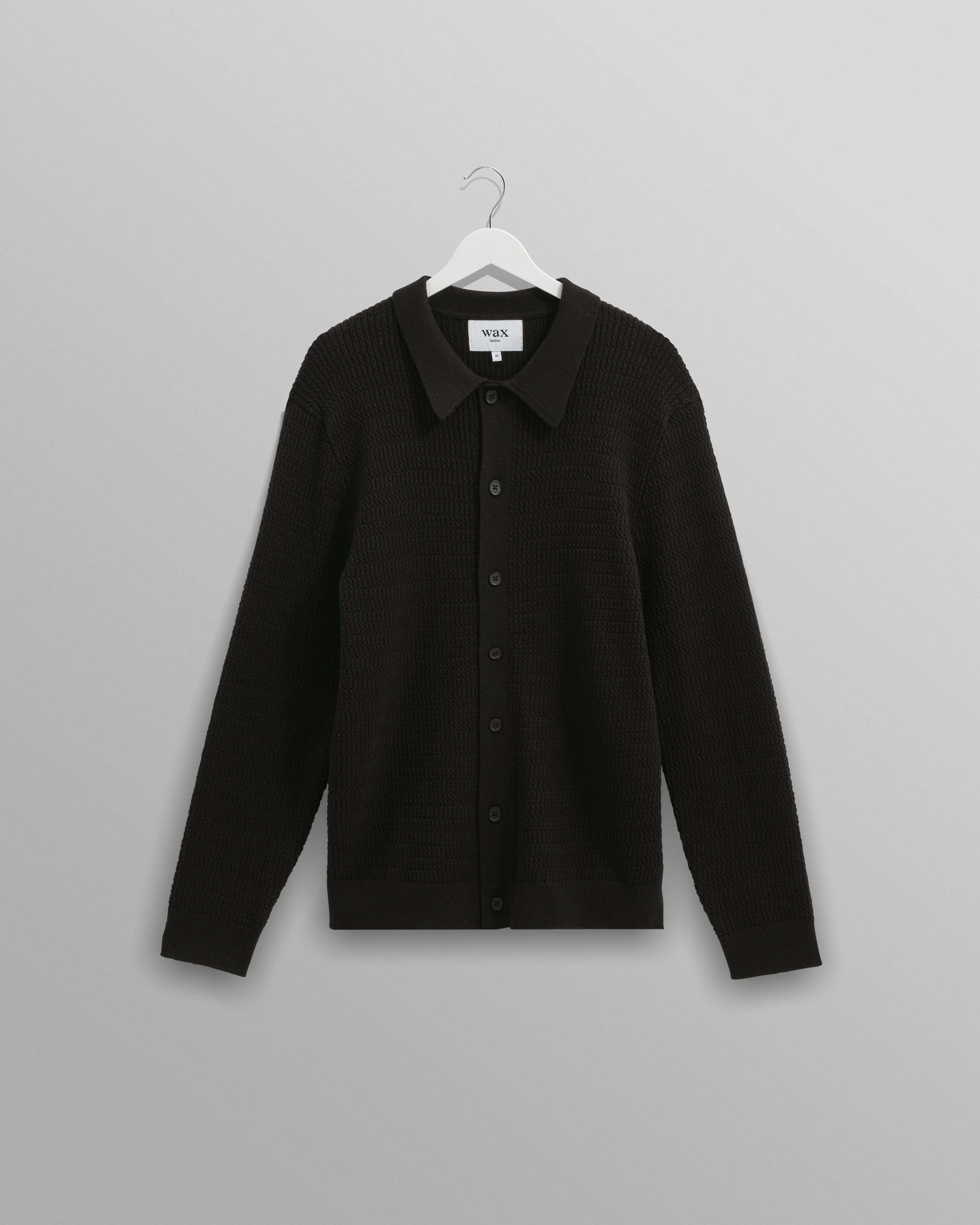 Tristan - Black Cable Stitch Knitted Shirt
