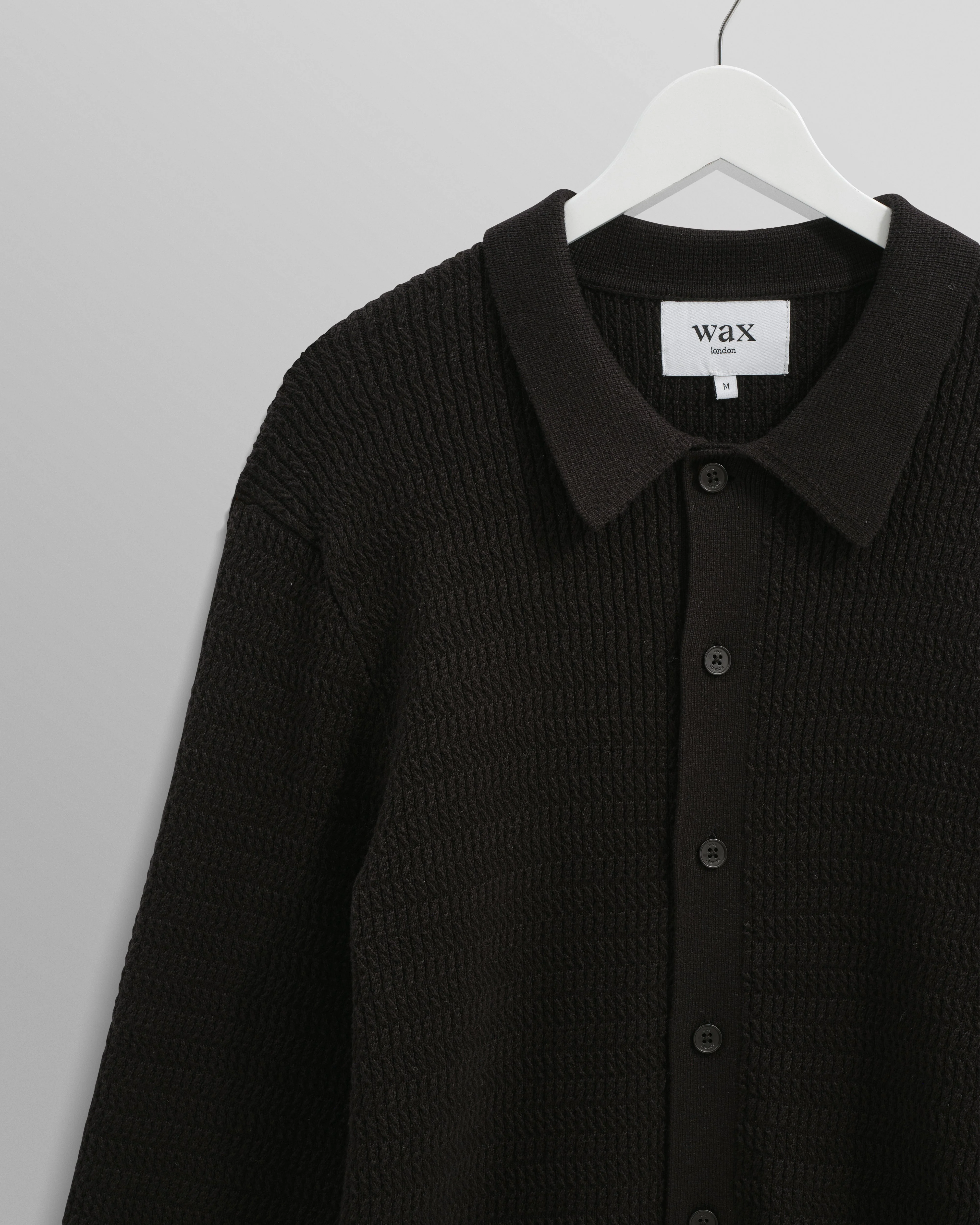 Tristan - Black Cable Stitch Knitted Shirt - Image 8