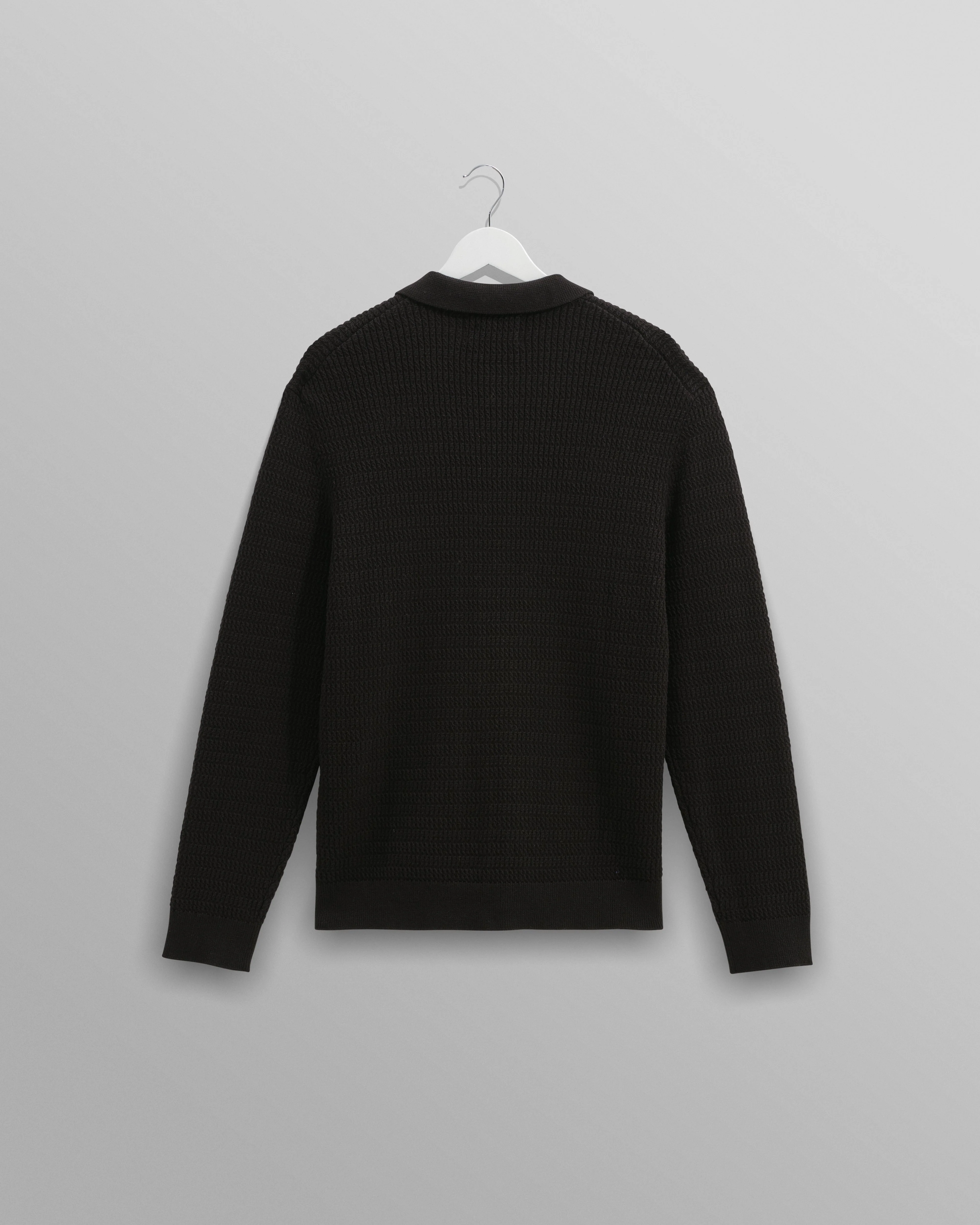 Tristan - Black Cable Stitch Knitted Shirt - Image 9