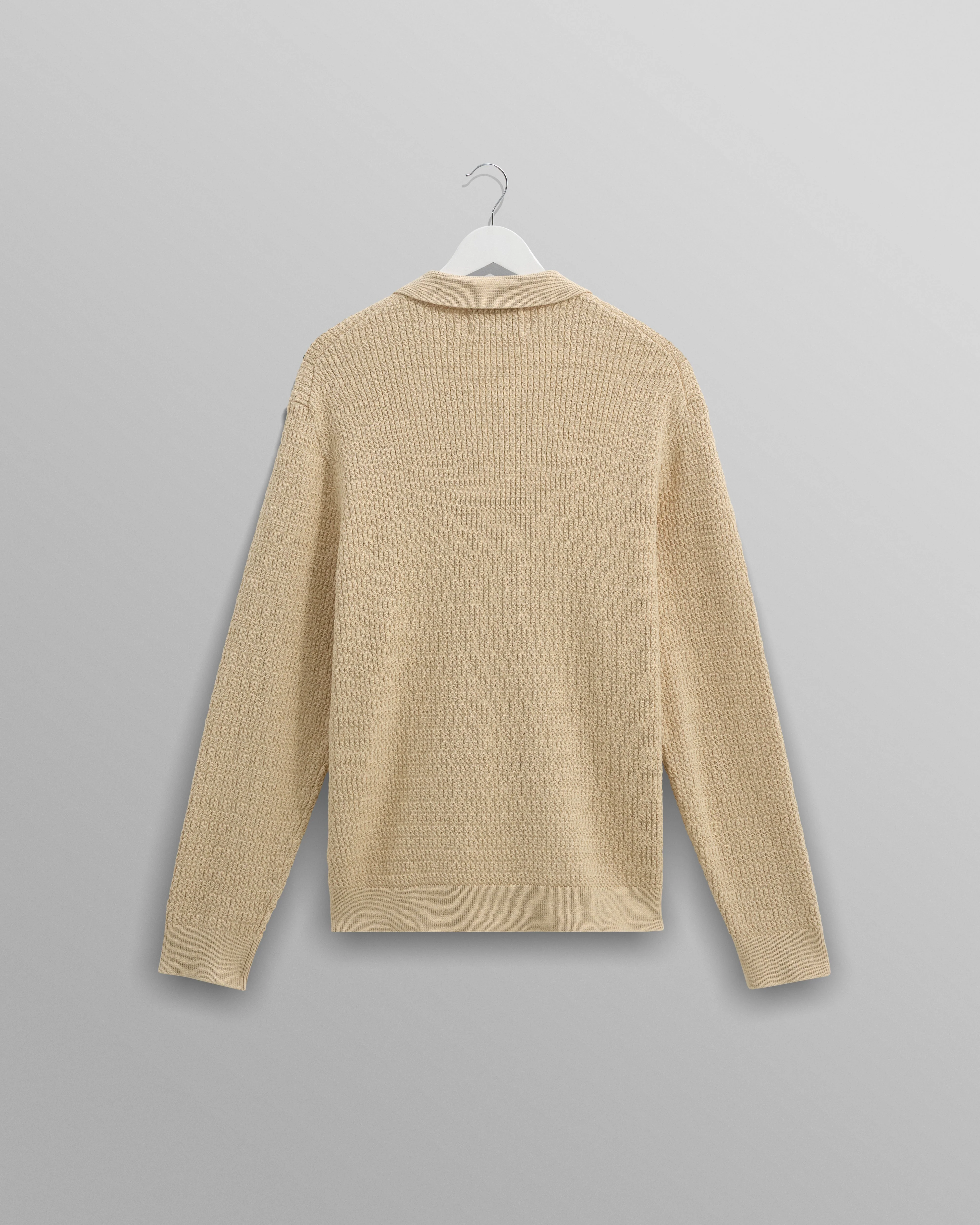 Tristan - Sand Cable Stitch Knitted Shirt - Image 10