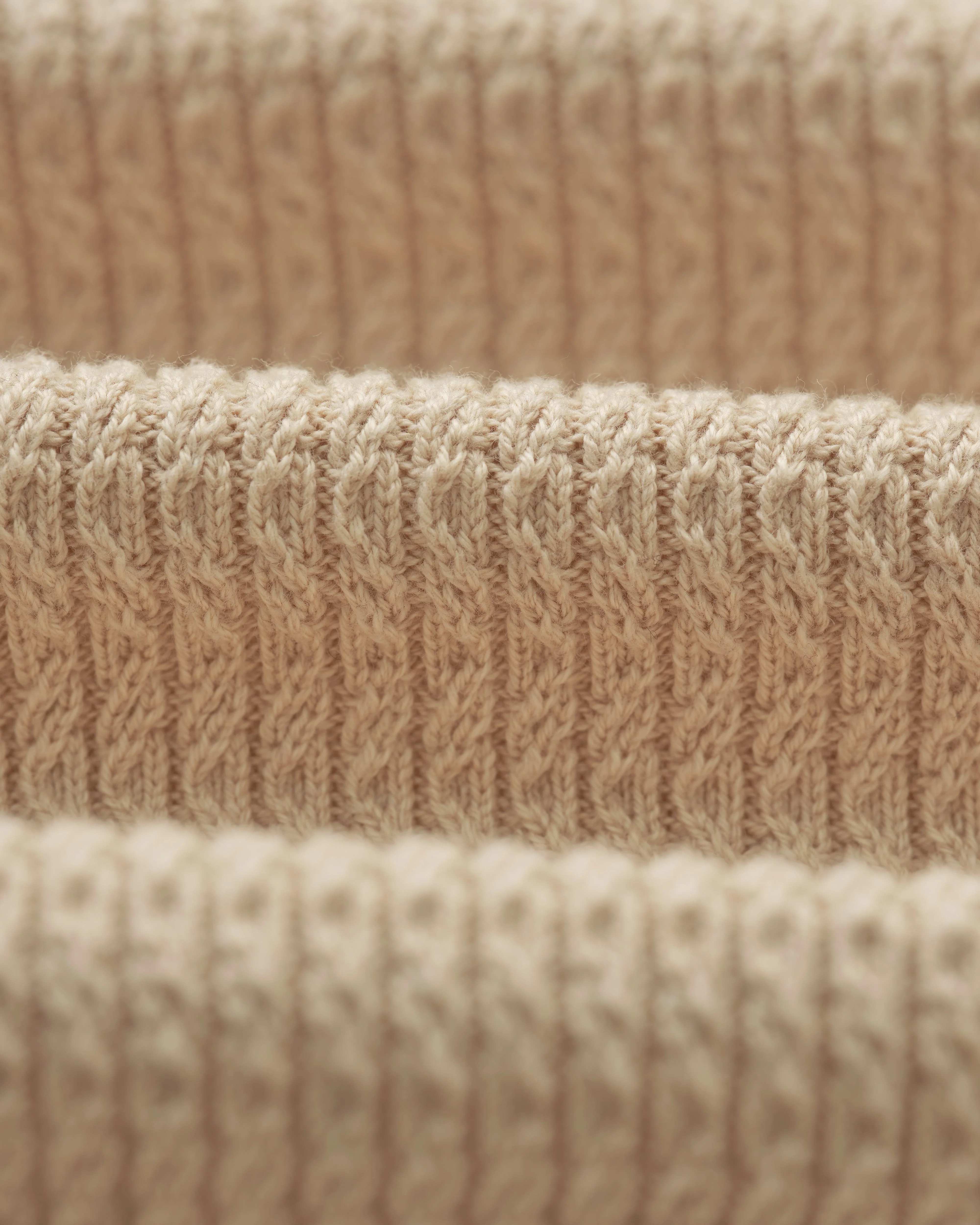 Tristan - Sand Cable Stitch Knitted Shirt - Image 11