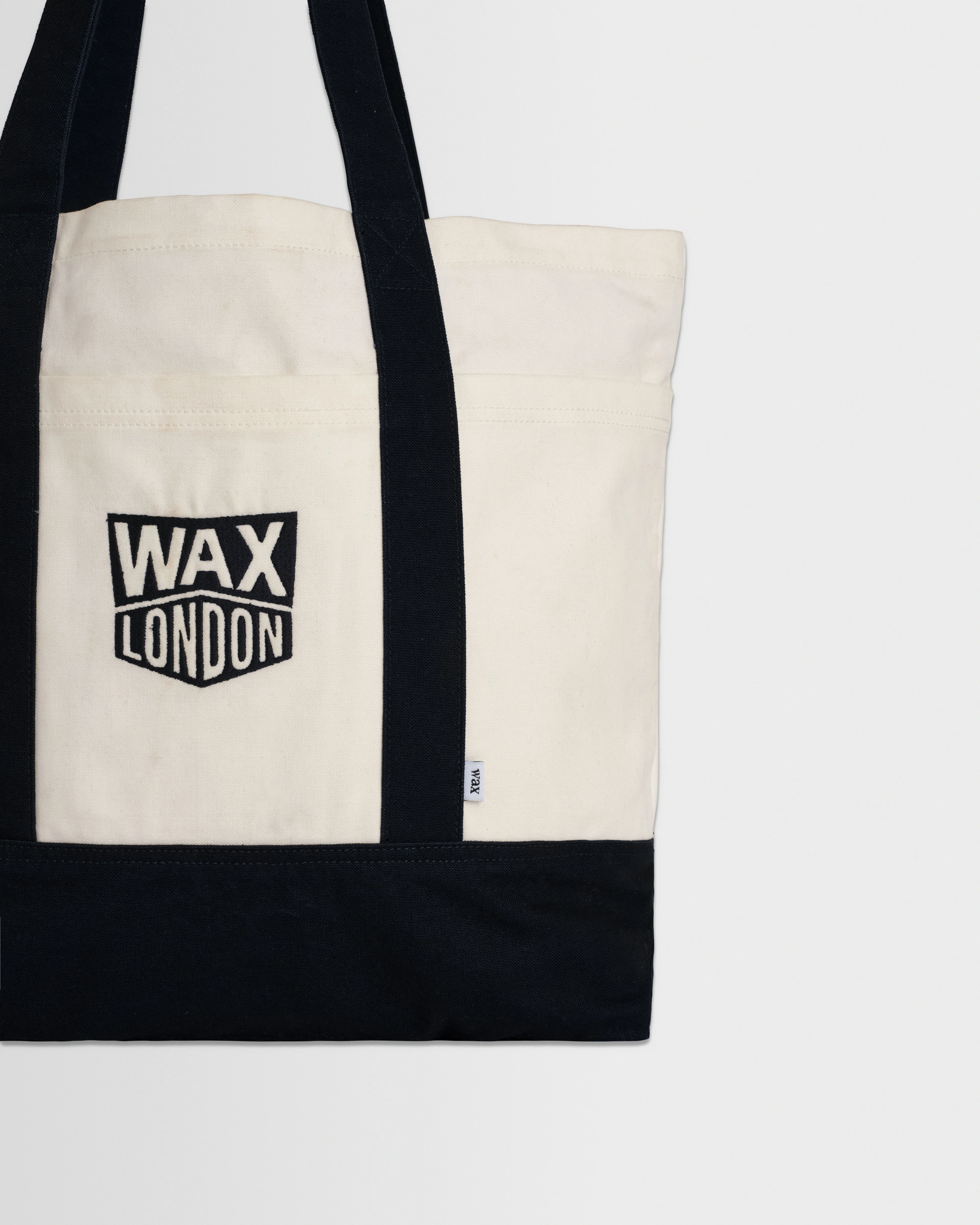 Truman - Ecru And Navy Canvas Tote Bag - Image 4