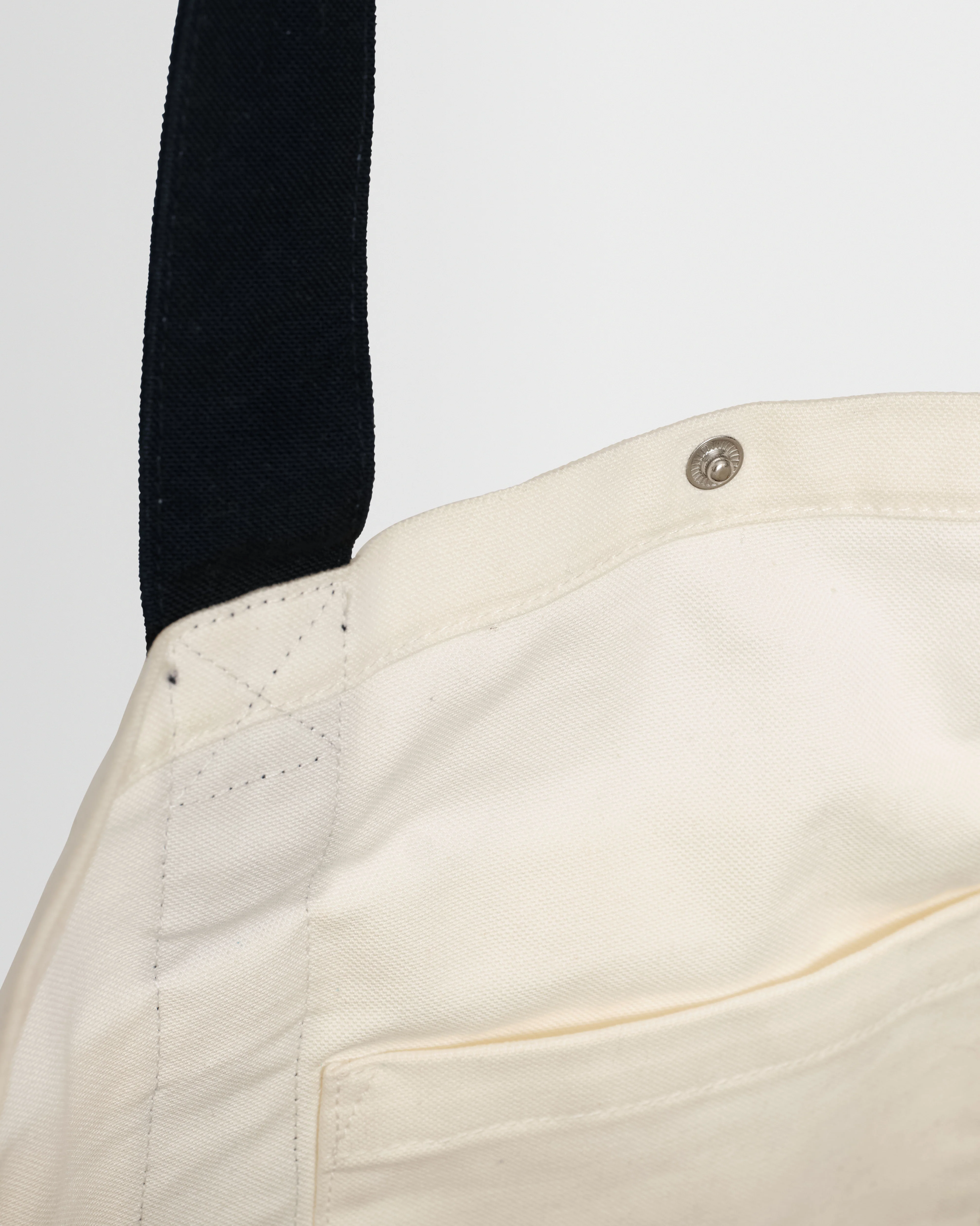 Truman - Ecru And Navy Canvas Tote Bag - Image 5