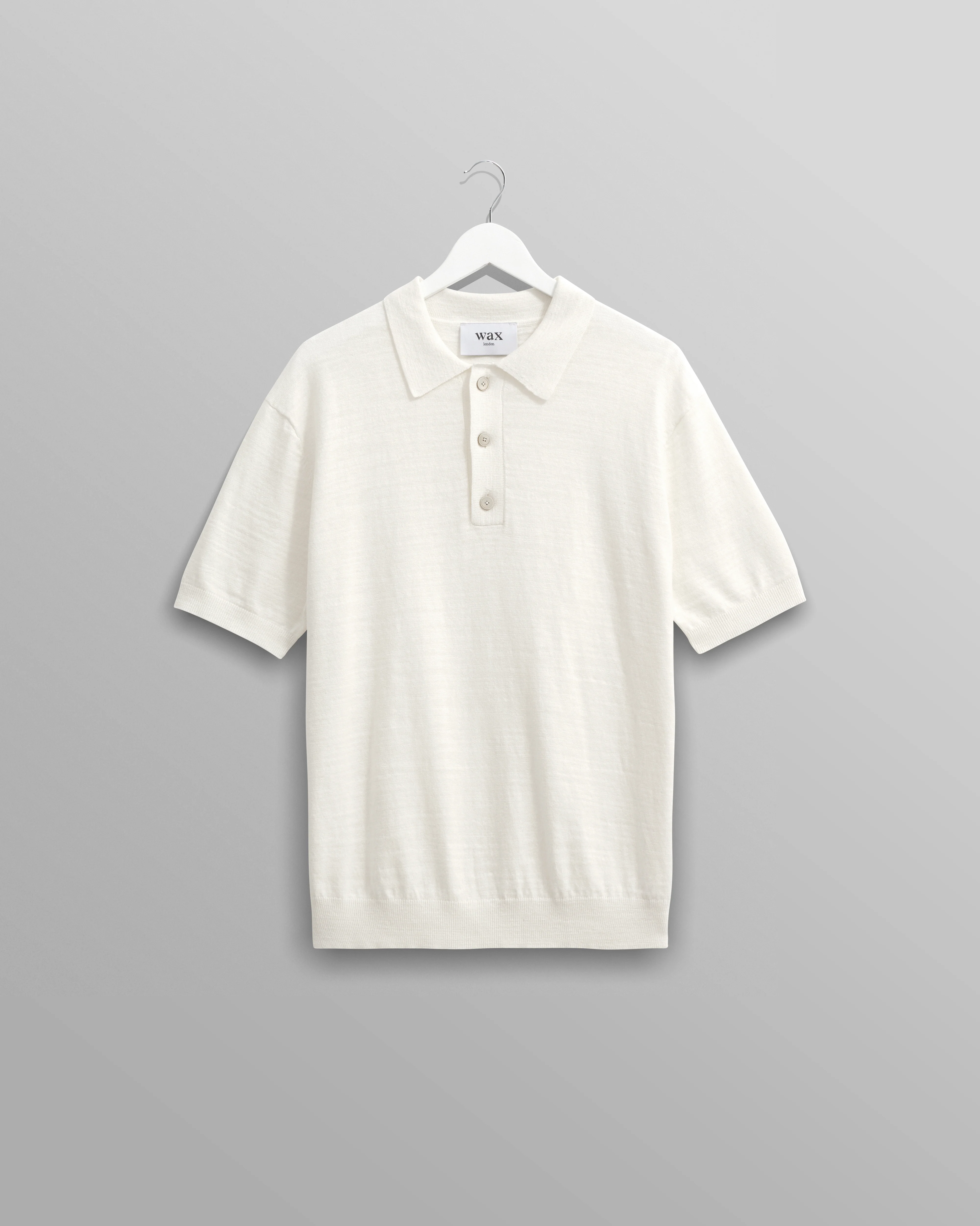 Turin - Ecru Slub Knitted Cotton-Linen Polo