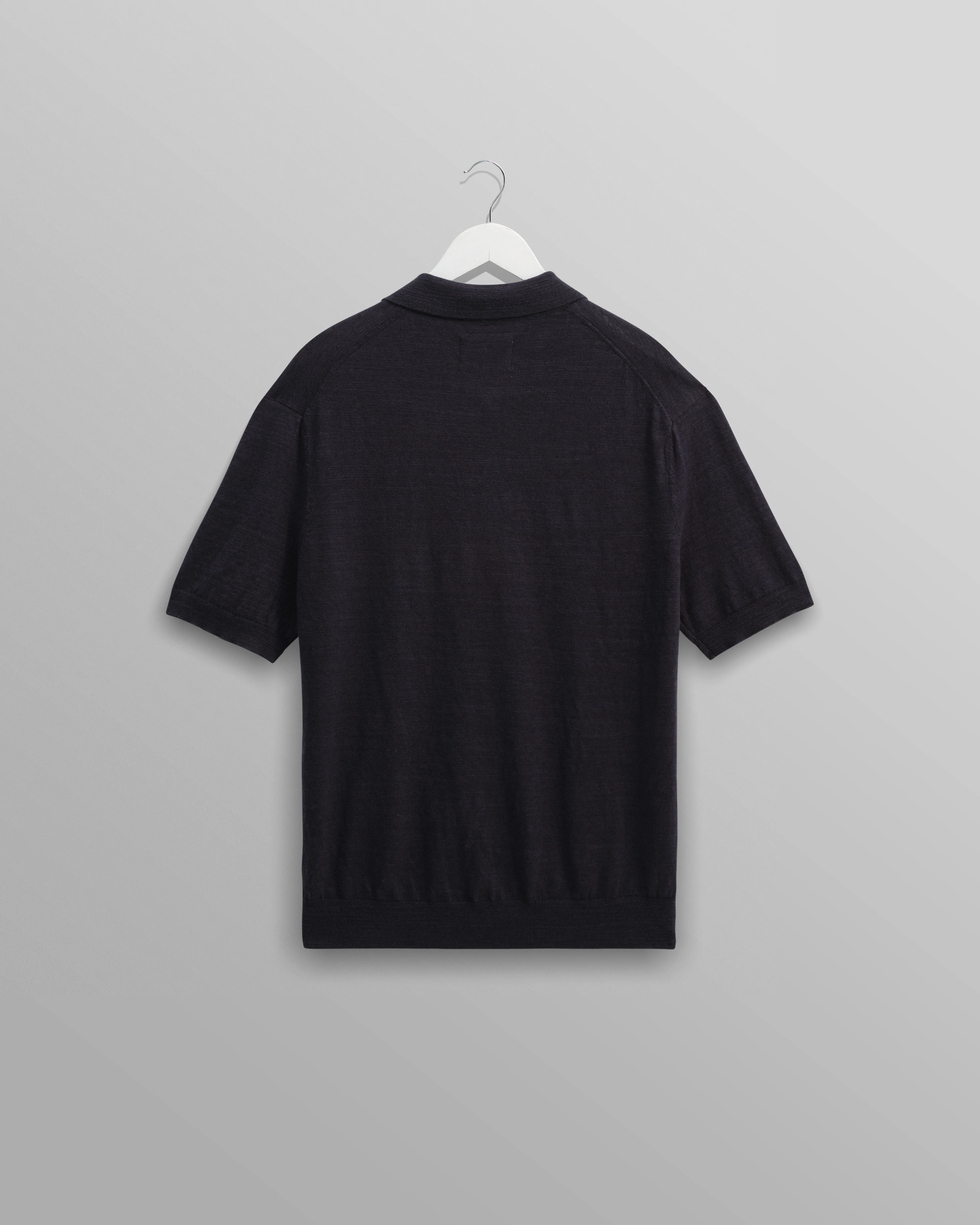Turin - Navy Slub Knitted Cotton-Linen Polo - Image 9