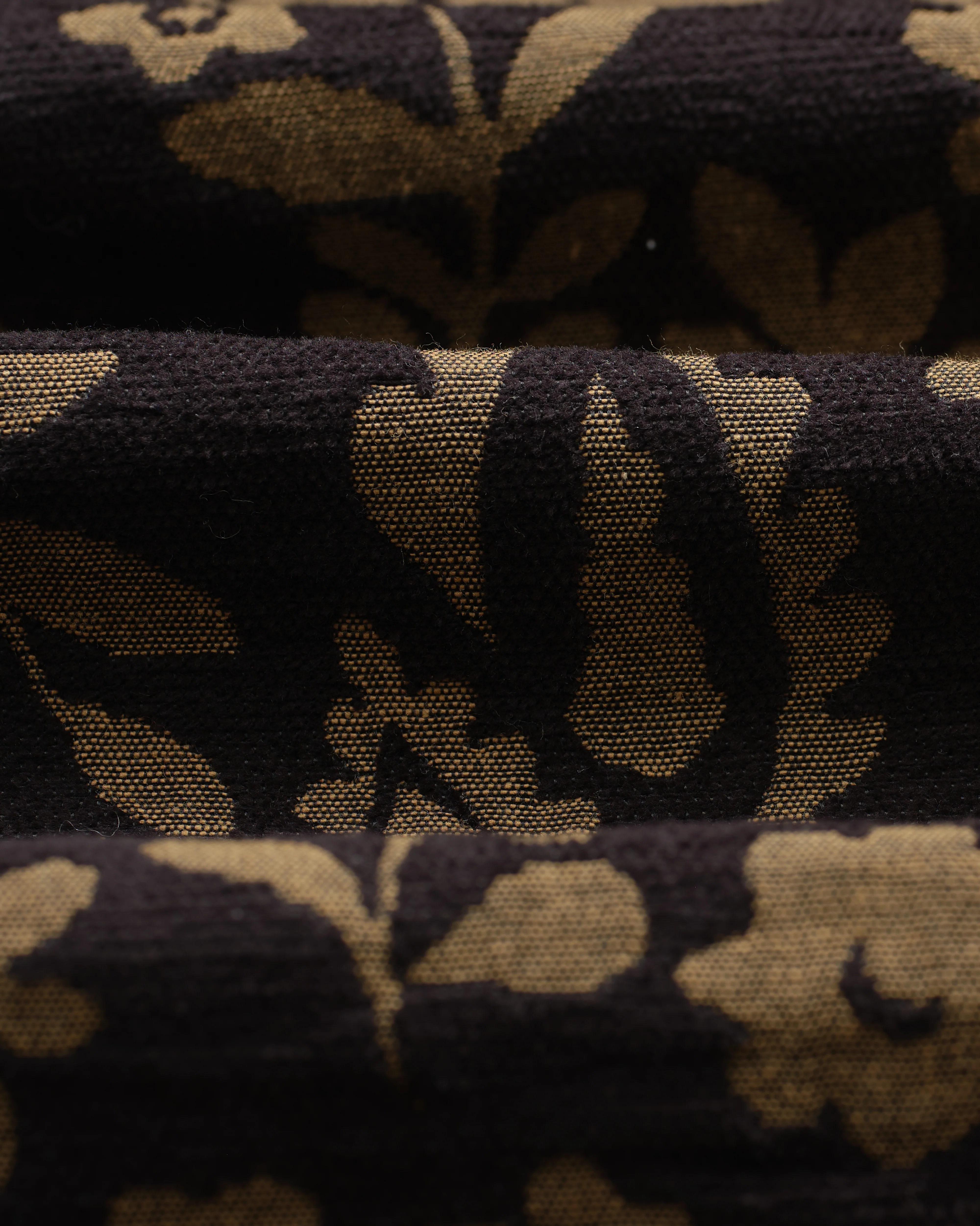 Tyne - Black And Khaki Chenille Jacquard Trousers - Image 10