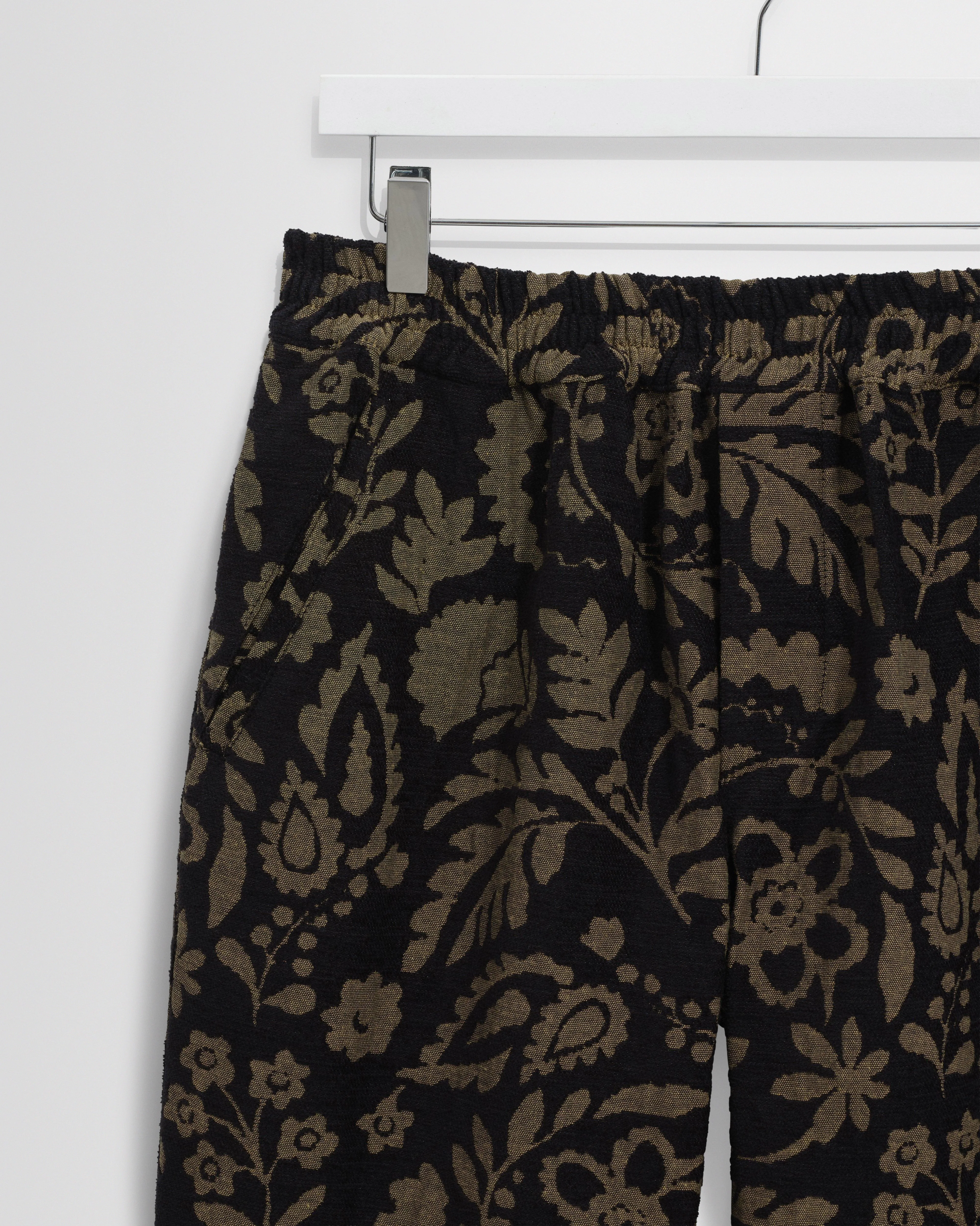 Tyne - Black And Khaki Chenille Jacquard Trousers - Image 7