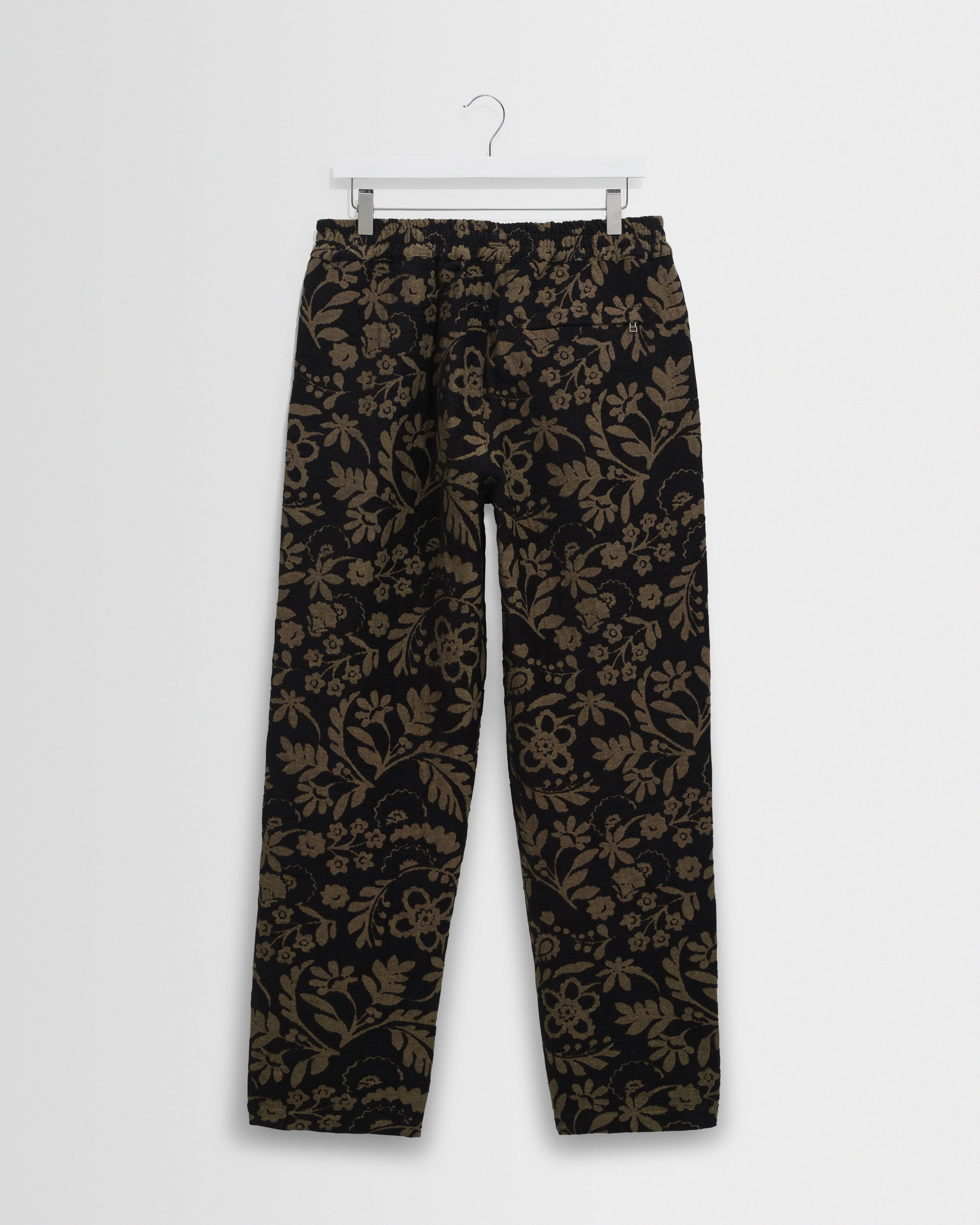 Tyne - Black And Khaki Chenille Jacquard Trousers - Image 8