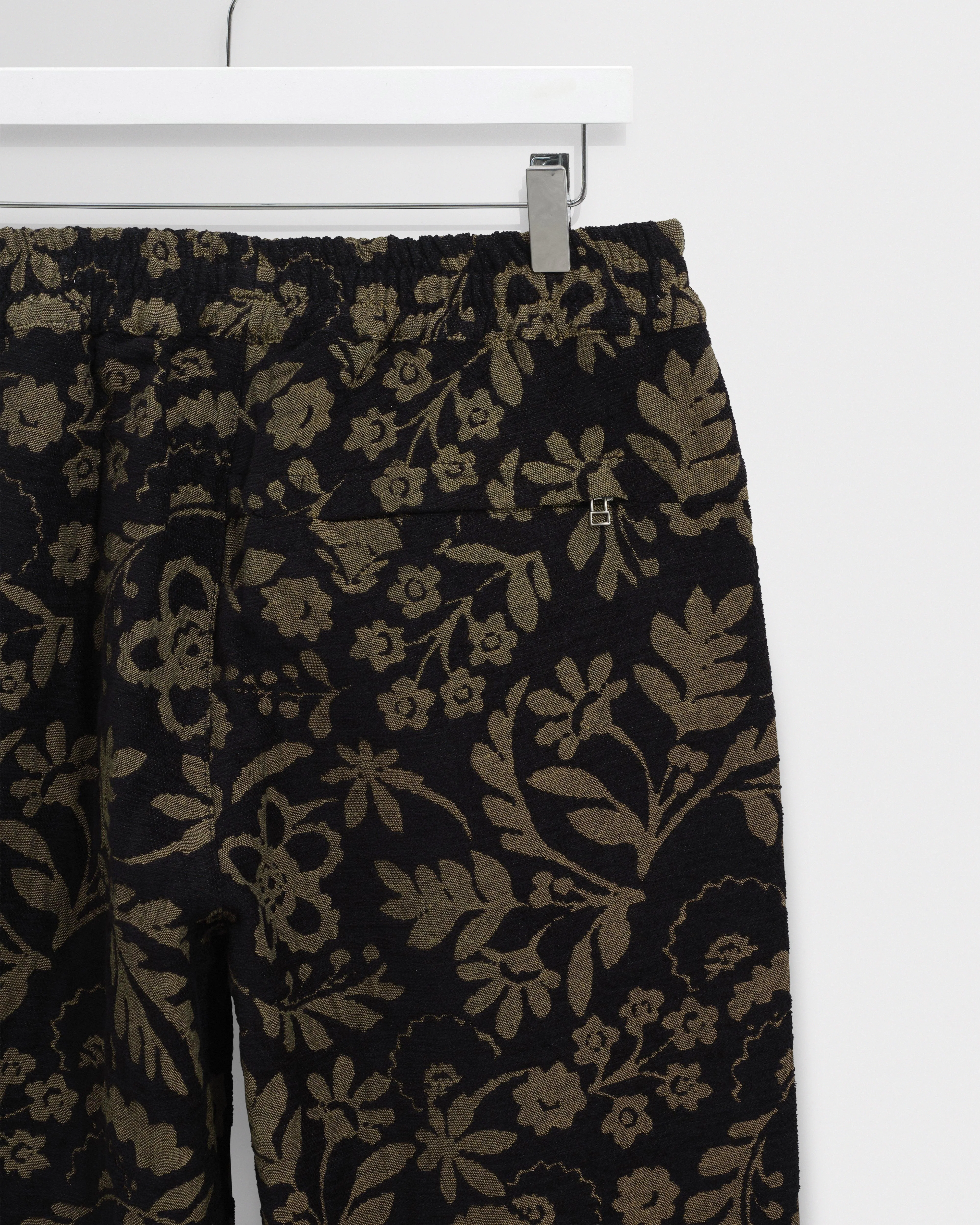Tyne - Black And Khaki Chenille Jacquard Trousers - Image 9