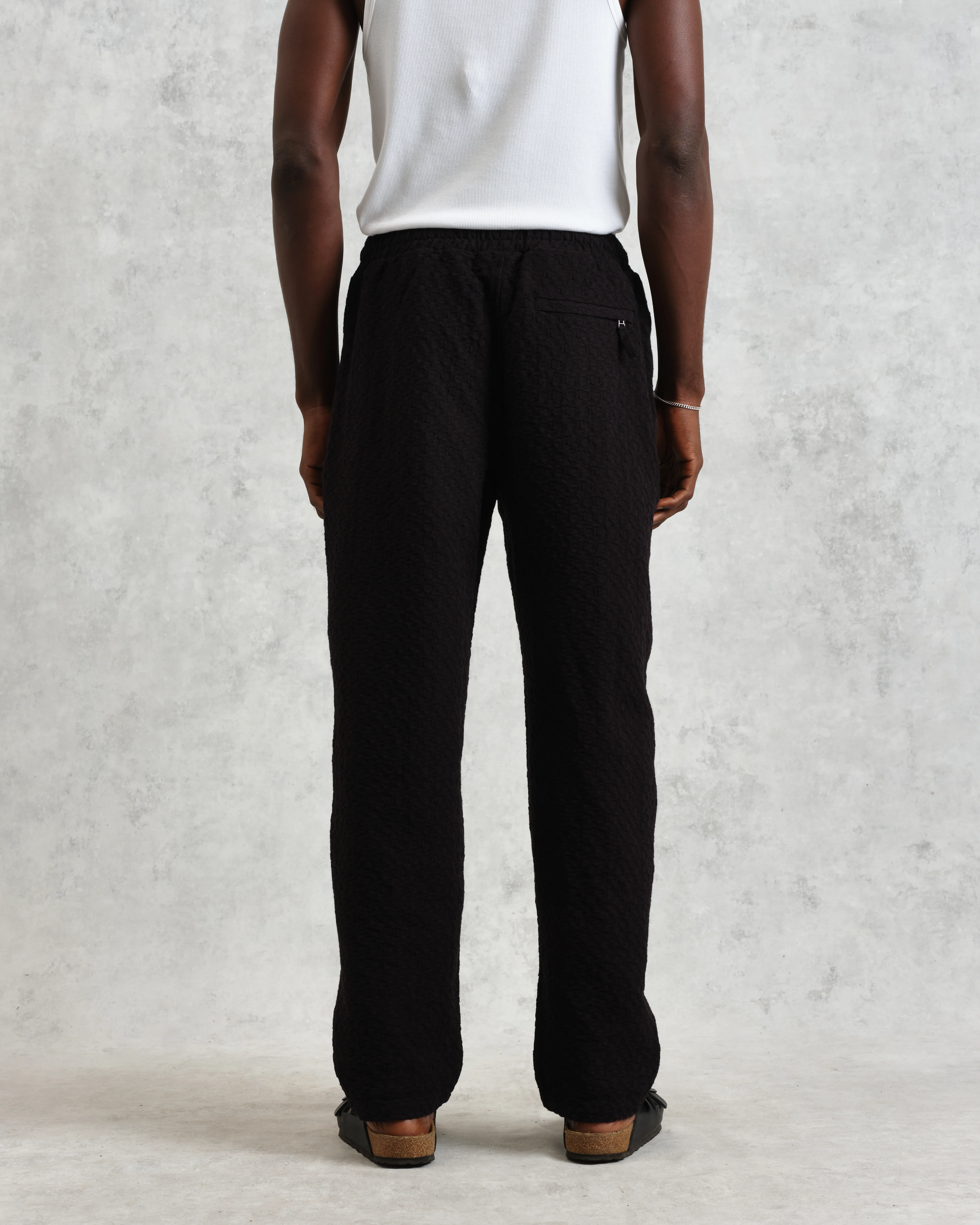 Tyne - Black Floral Diamond Cotton Trousers - Image 7
