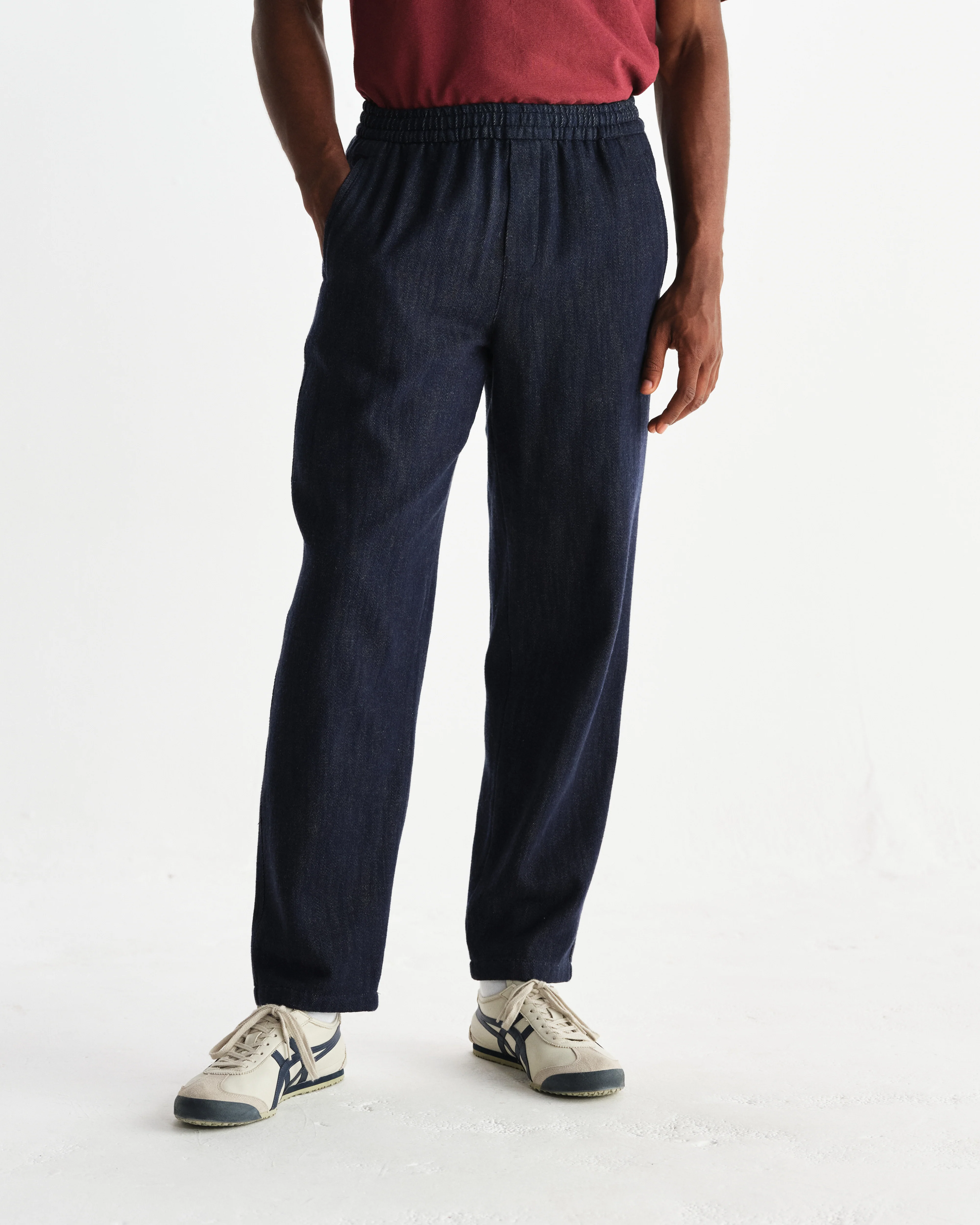 Tyne - Navy Wool-Blend Trousers - Image 3