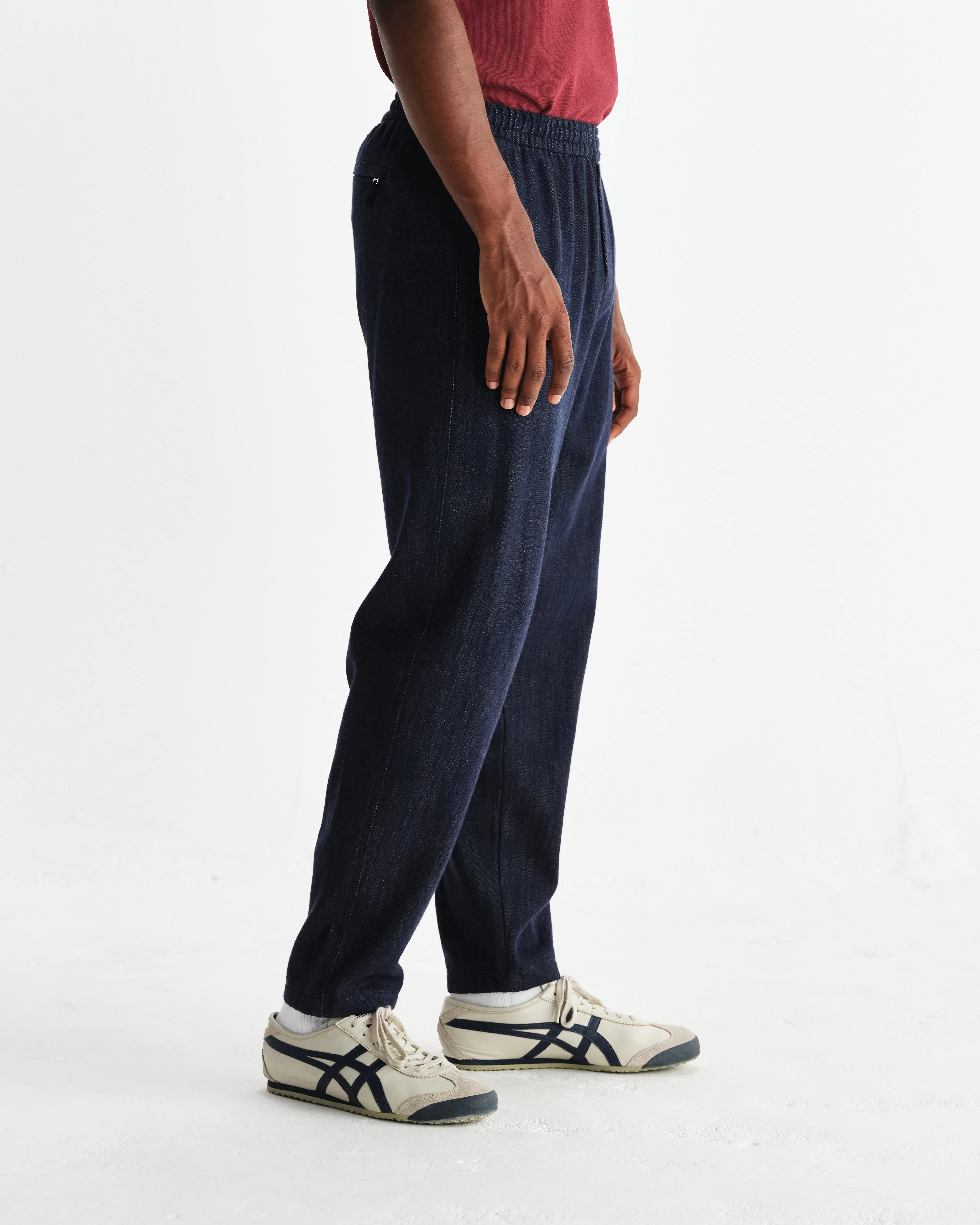 Tyne - Navy Wool-Blend Trousers - Image 4