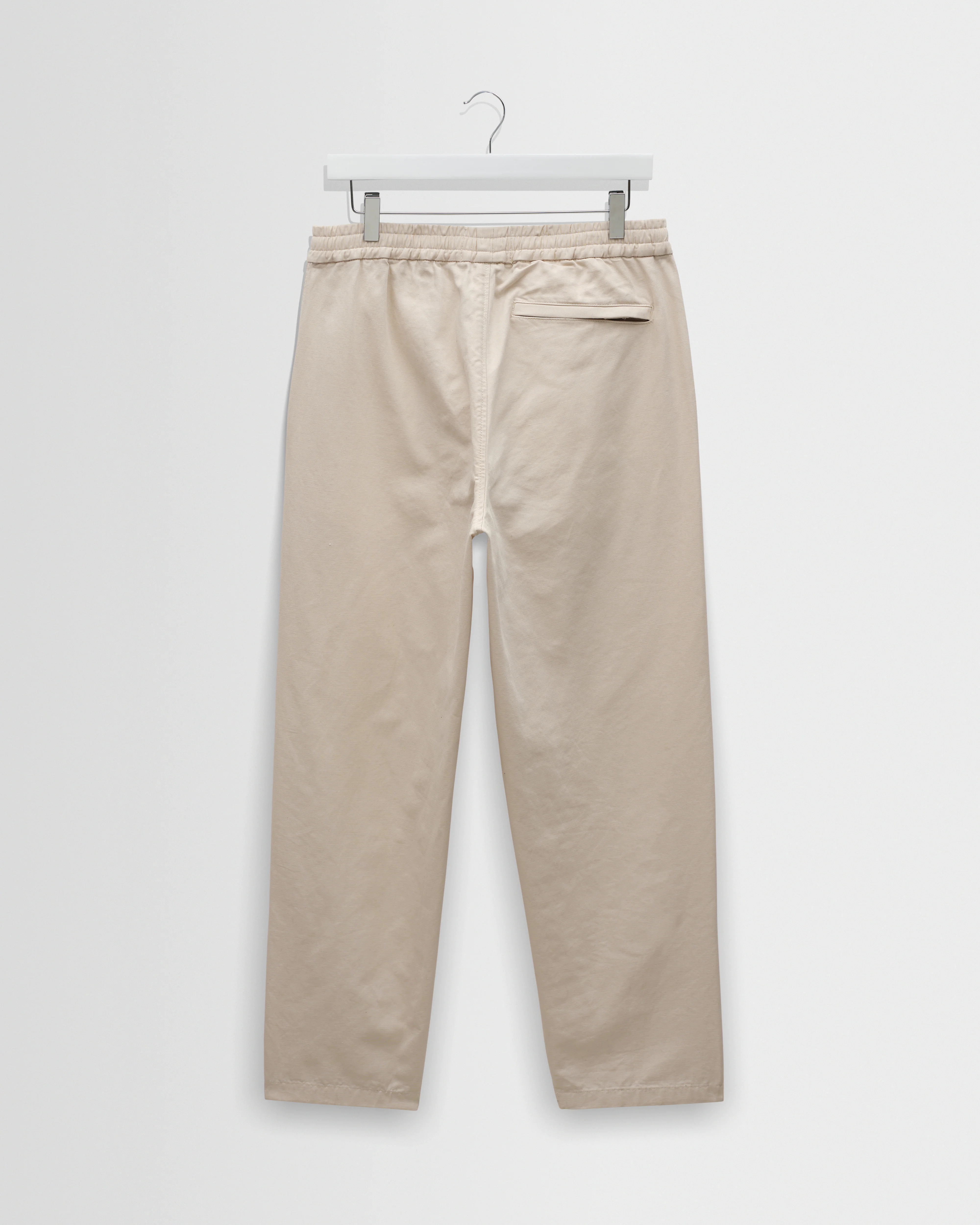 Tyne - Stone Cotton Tencel Loose Fit Trousers - Image 8