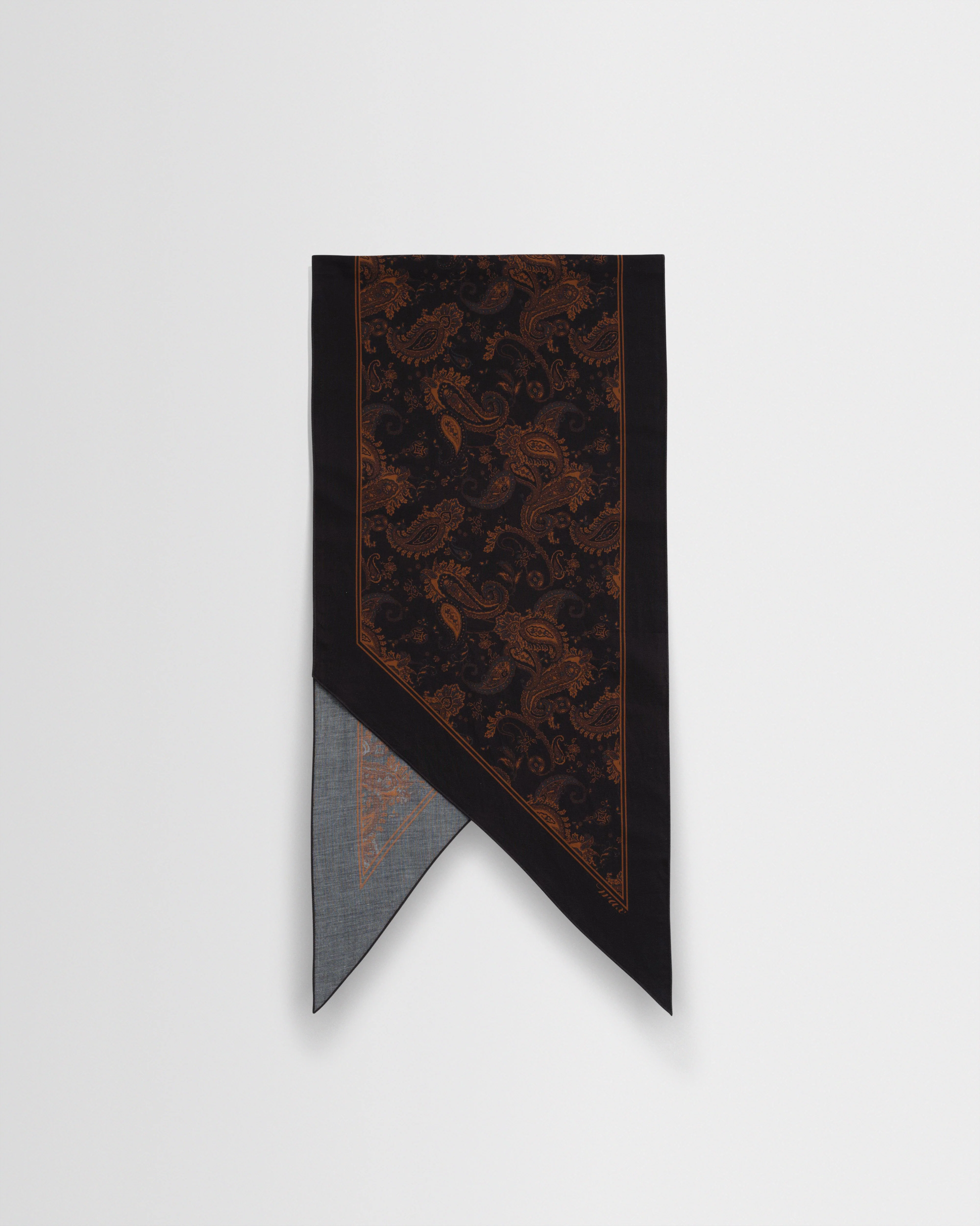 Vallance - Black And Brown Paisley Neck Scarf - Image 3