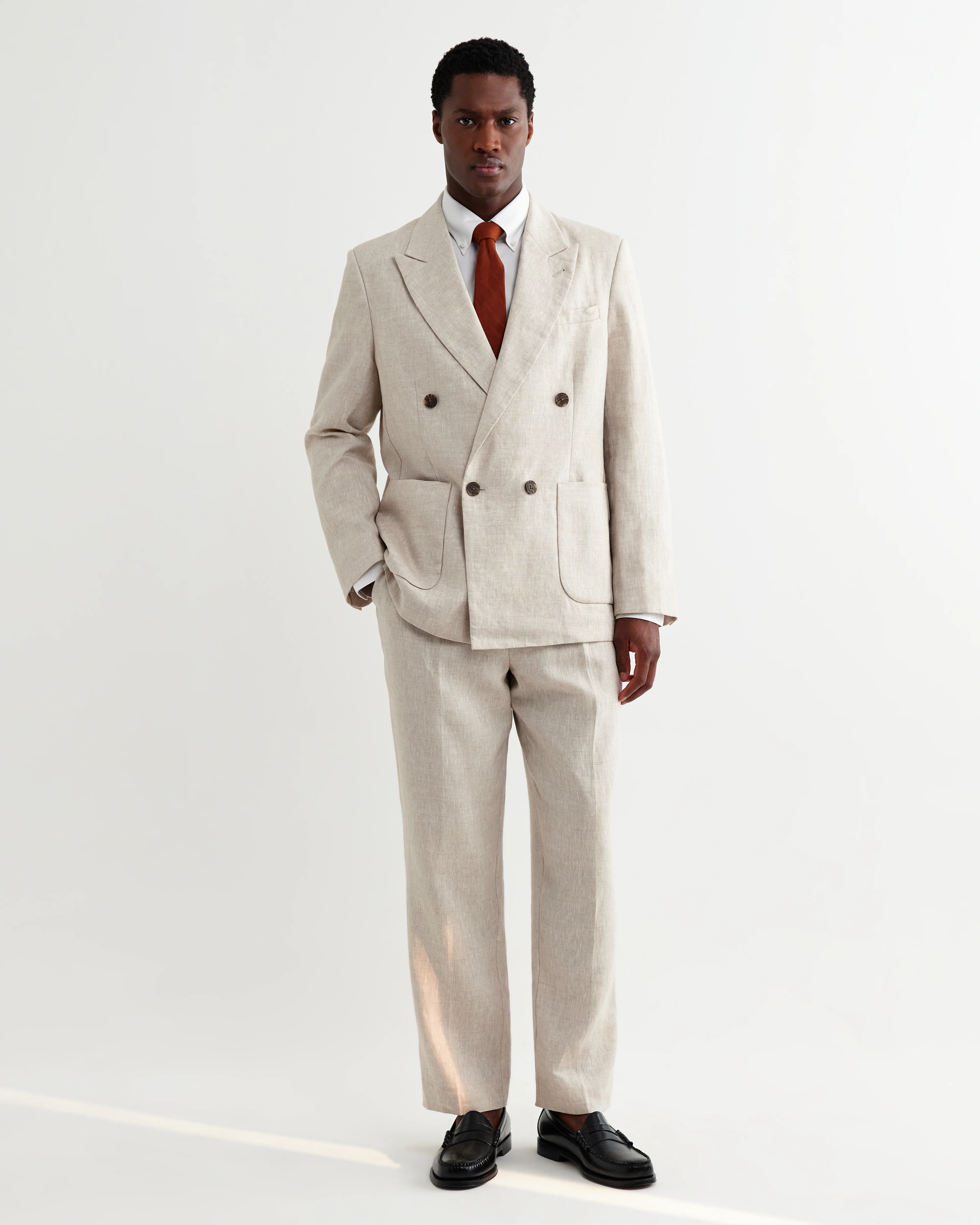 Vigo - Natural Linen Double-Breasted Blazer - Image 3