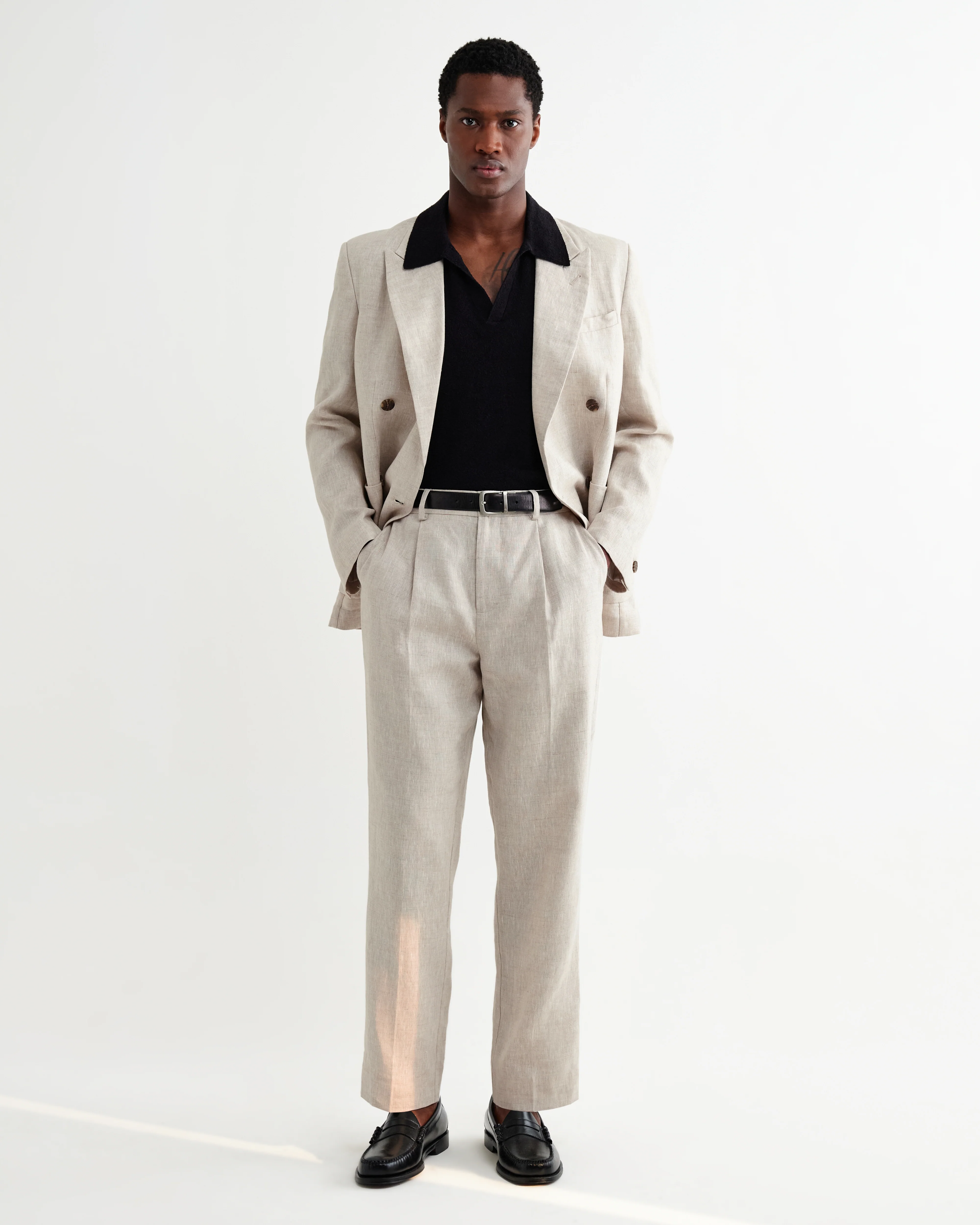 Vigo - Natural Linen Double-Breasted Blazer - Image 5