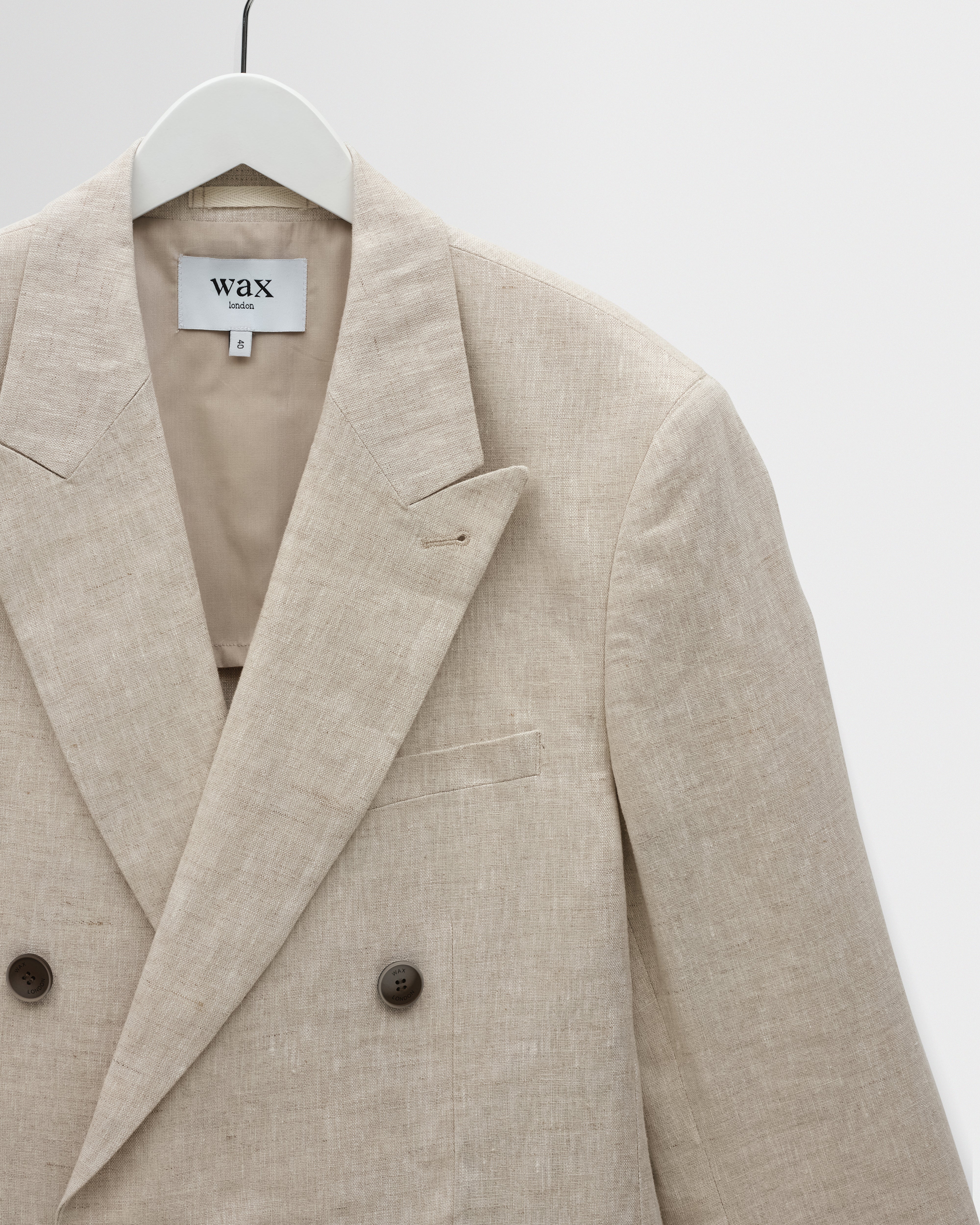 Vigo - Natural Linen Double-Breasted Blazer - Image 8