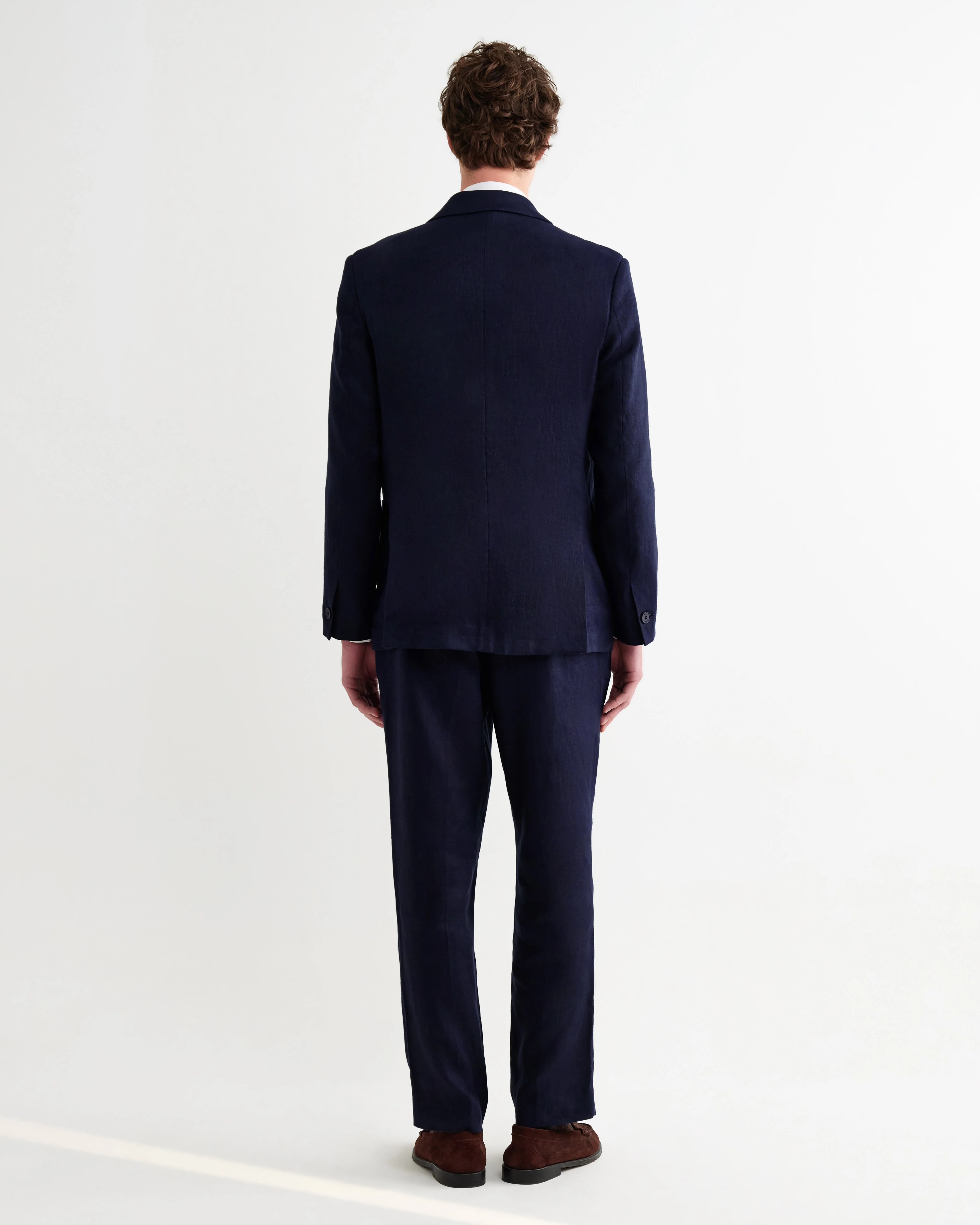 Vigo - Navy Linen Double-Breasted Blazer - Image 9