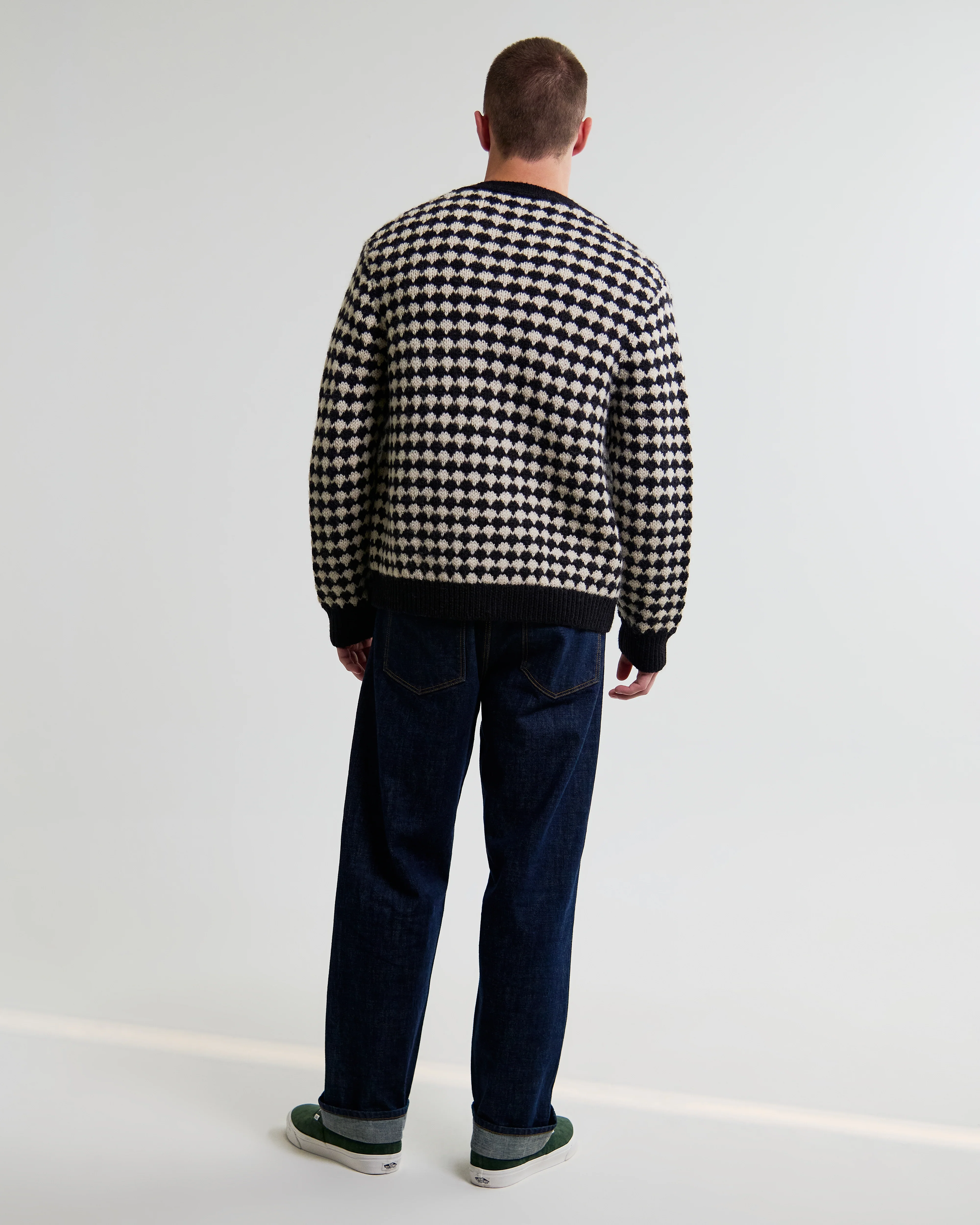 Walker - Black And Ecru Bubble Knit Cardigan - Image 6