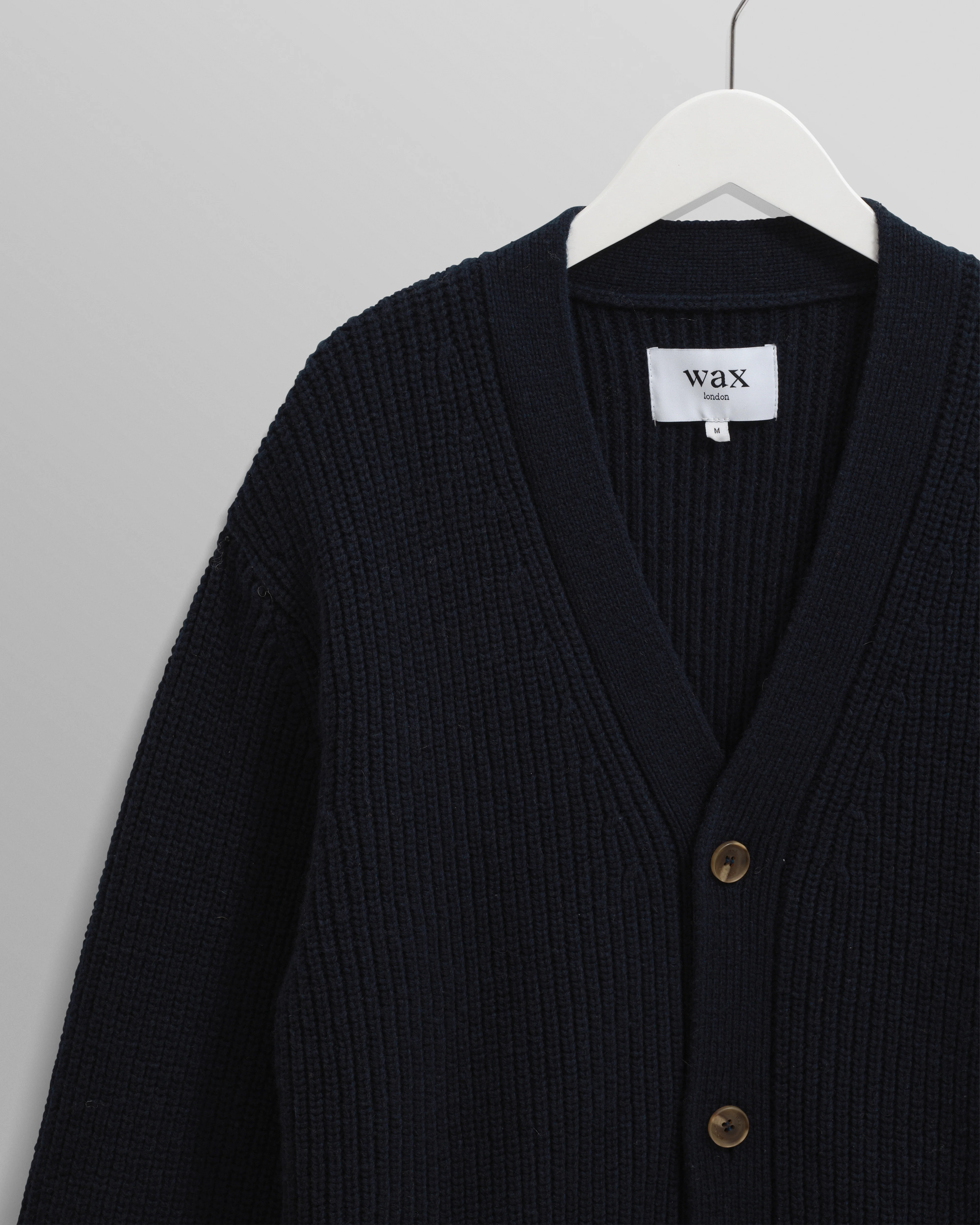 Walker - Navy Rib Stitch Knit Cardigan - Image 7