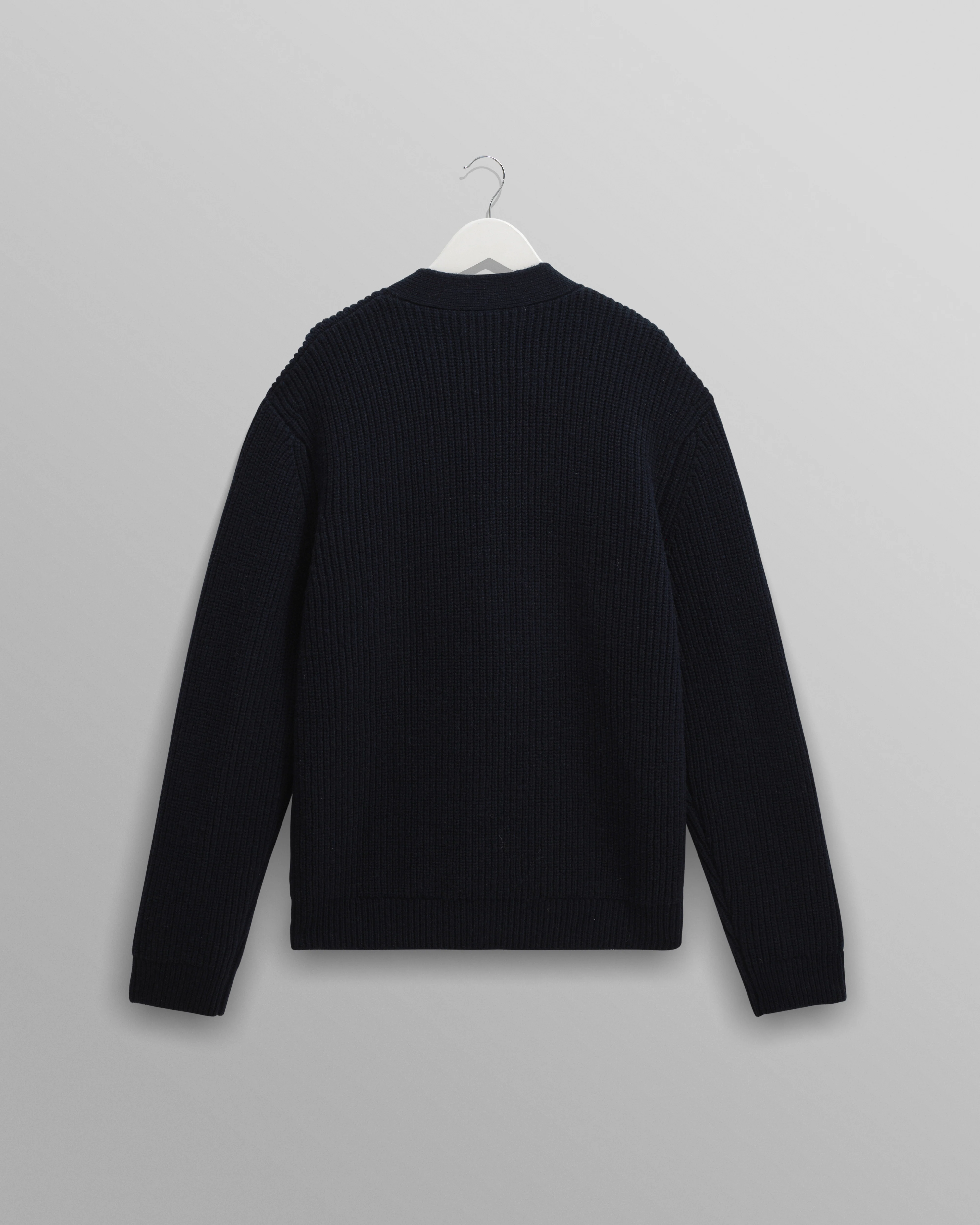 Walker - Navy Rib Stitch Knit Cardigan - Image 8