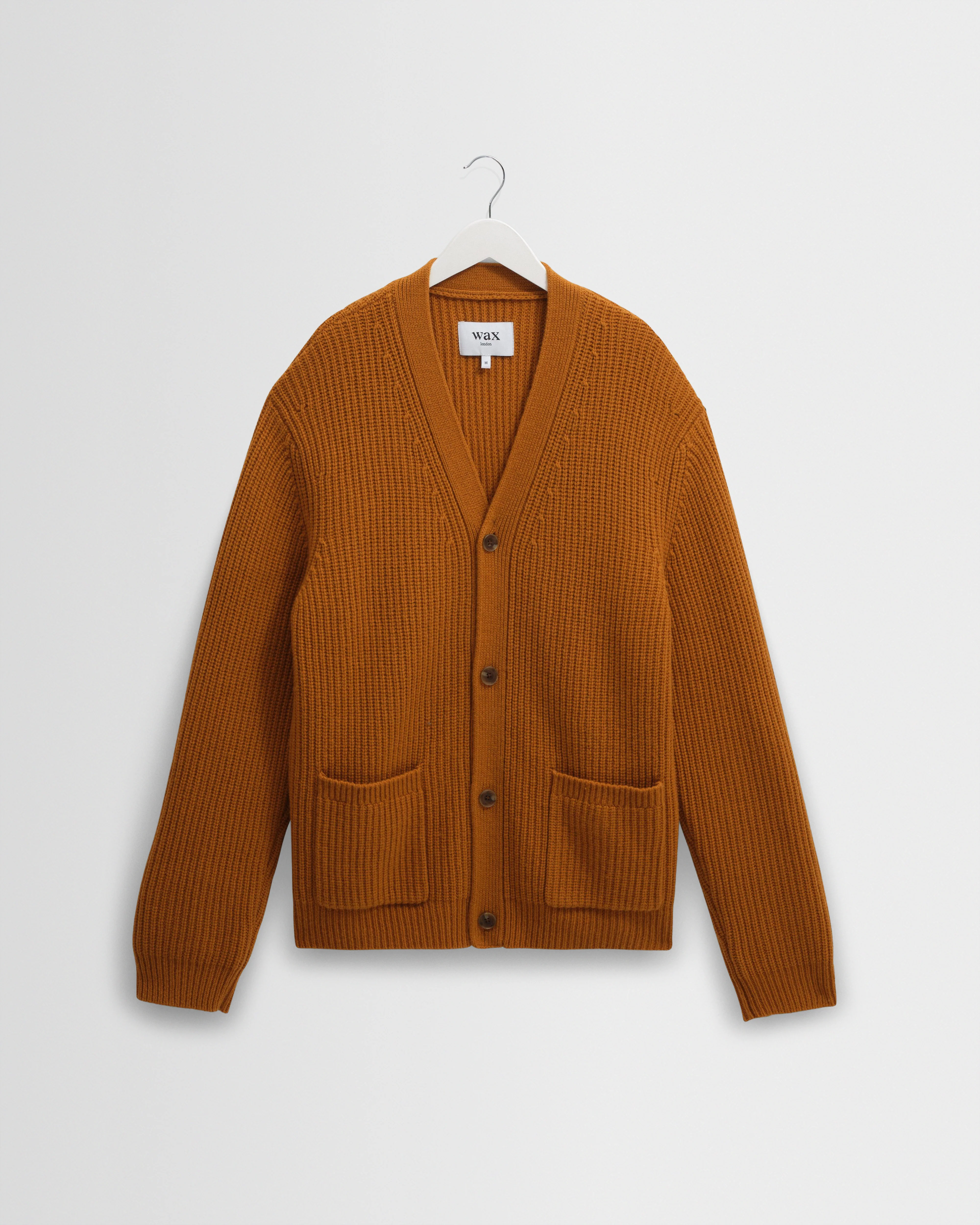 Walker - Ochre Rib Stitch Knit Cardigan