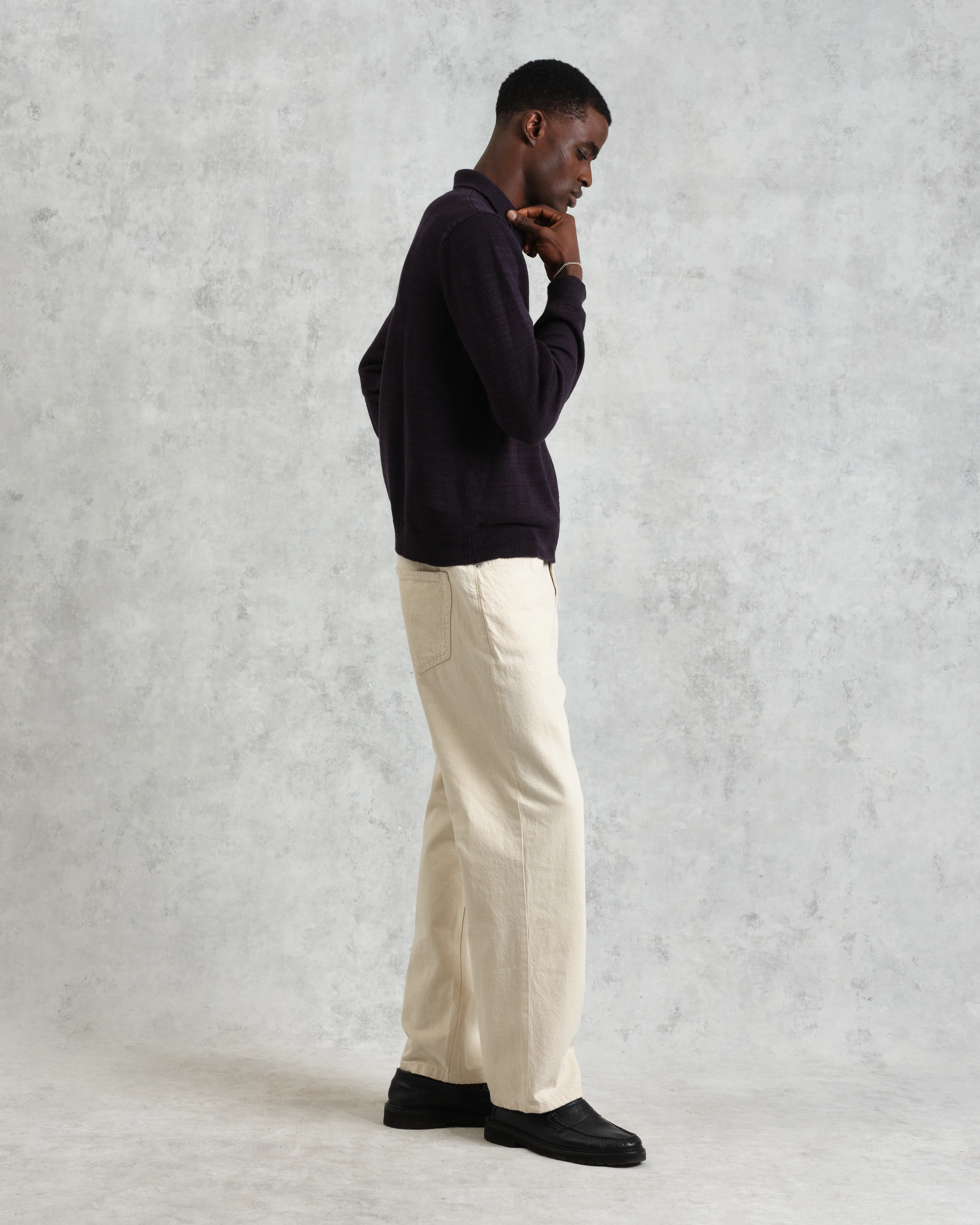 Wayfarer - Navy Slub Cotton-Linen Cardigan - Image 7