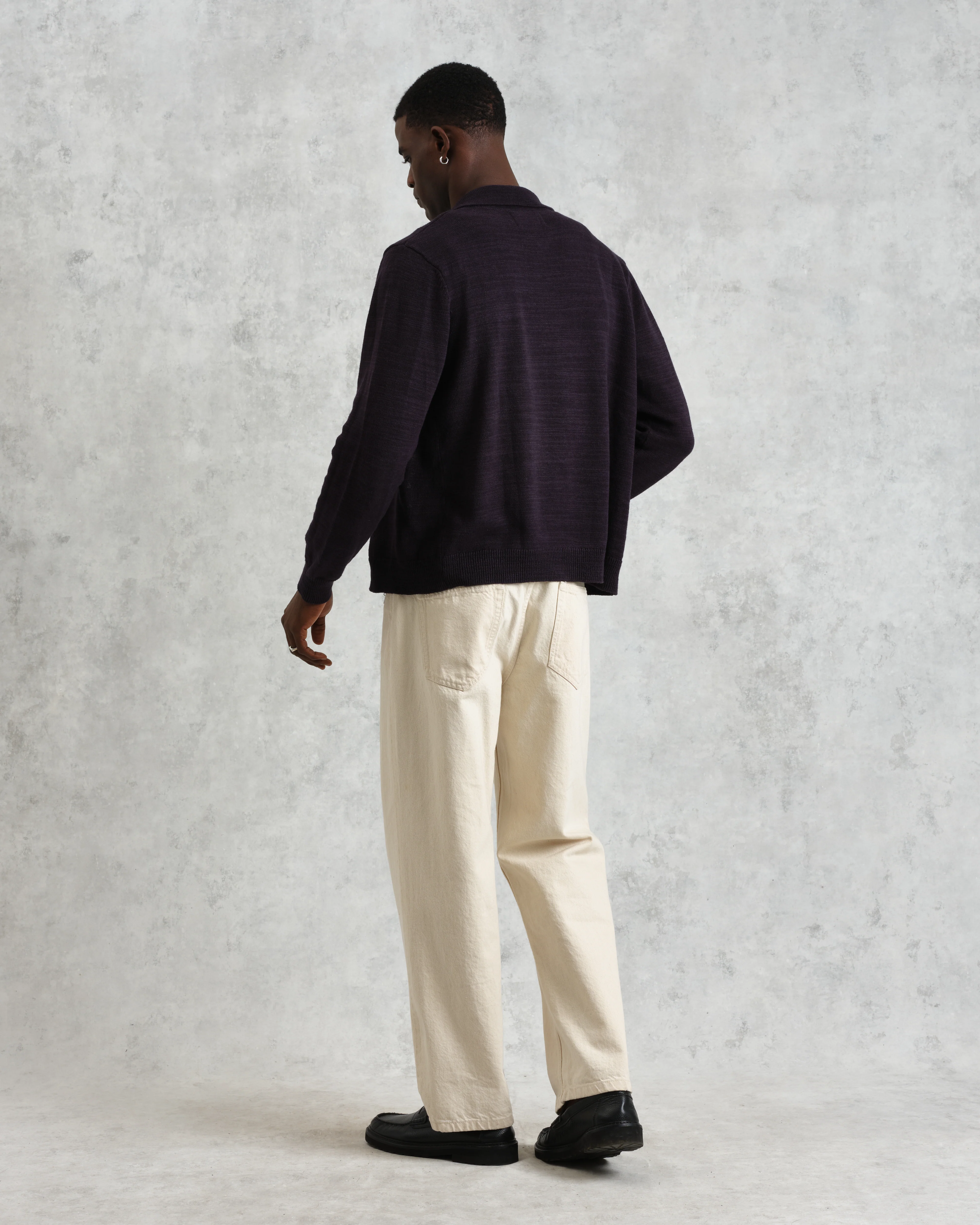 Wayfarer - Navy Slub Cotton-Linen Cardigan - Image 8