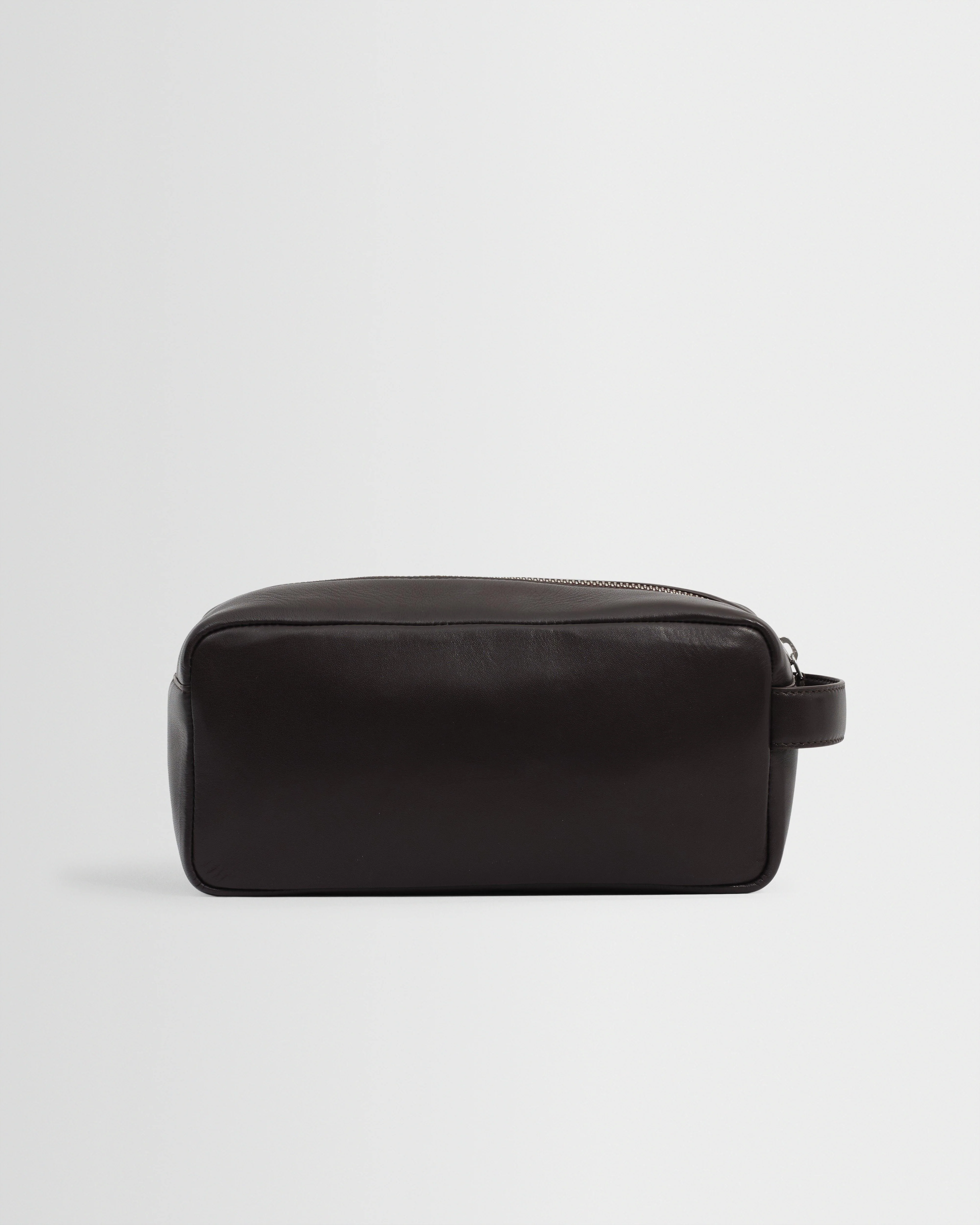 Wells - Dark Brown Grain Leather Washbag - Image 5