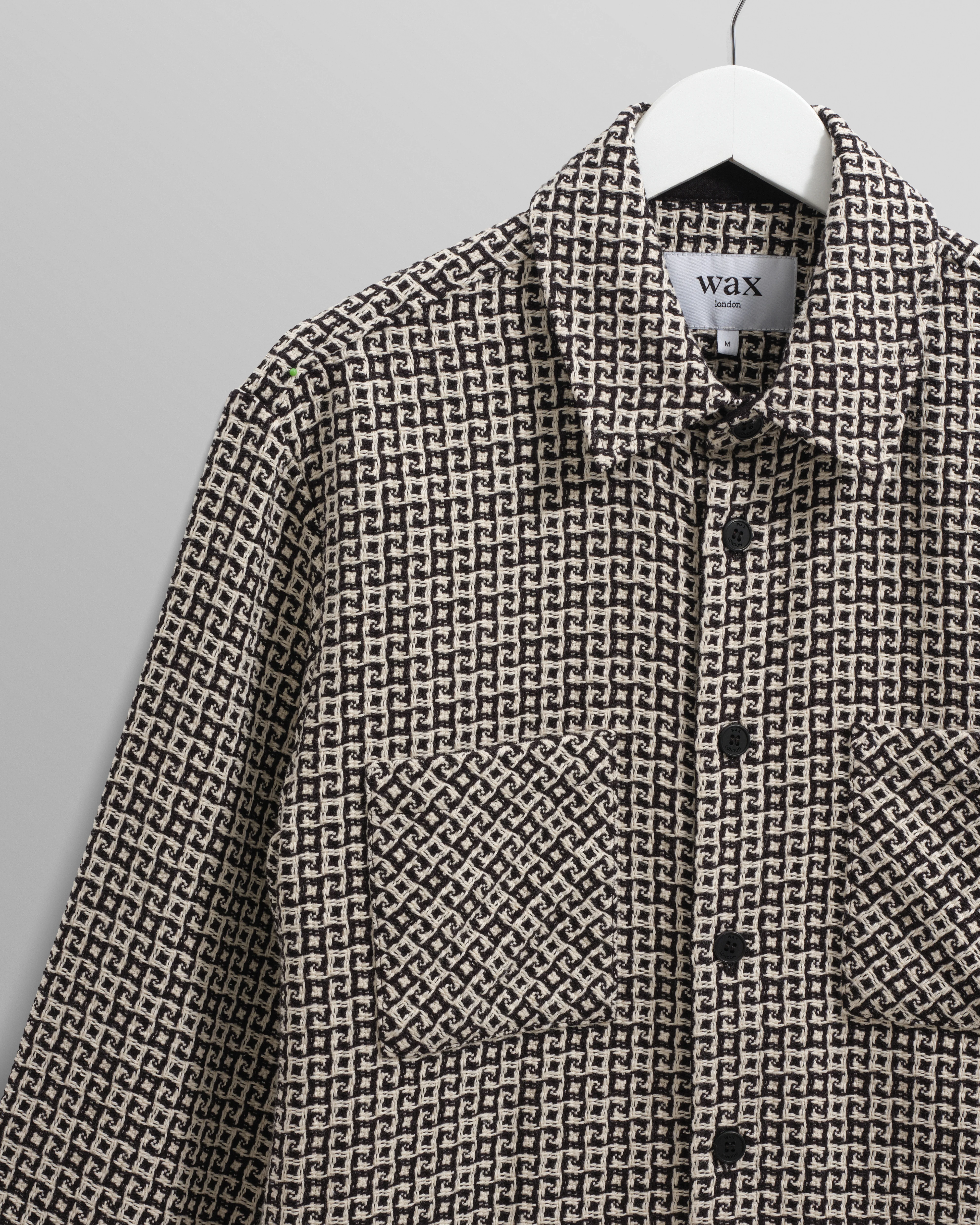 Whiting - Black And Ecru Dizzy Weave Overshirt - Image 7