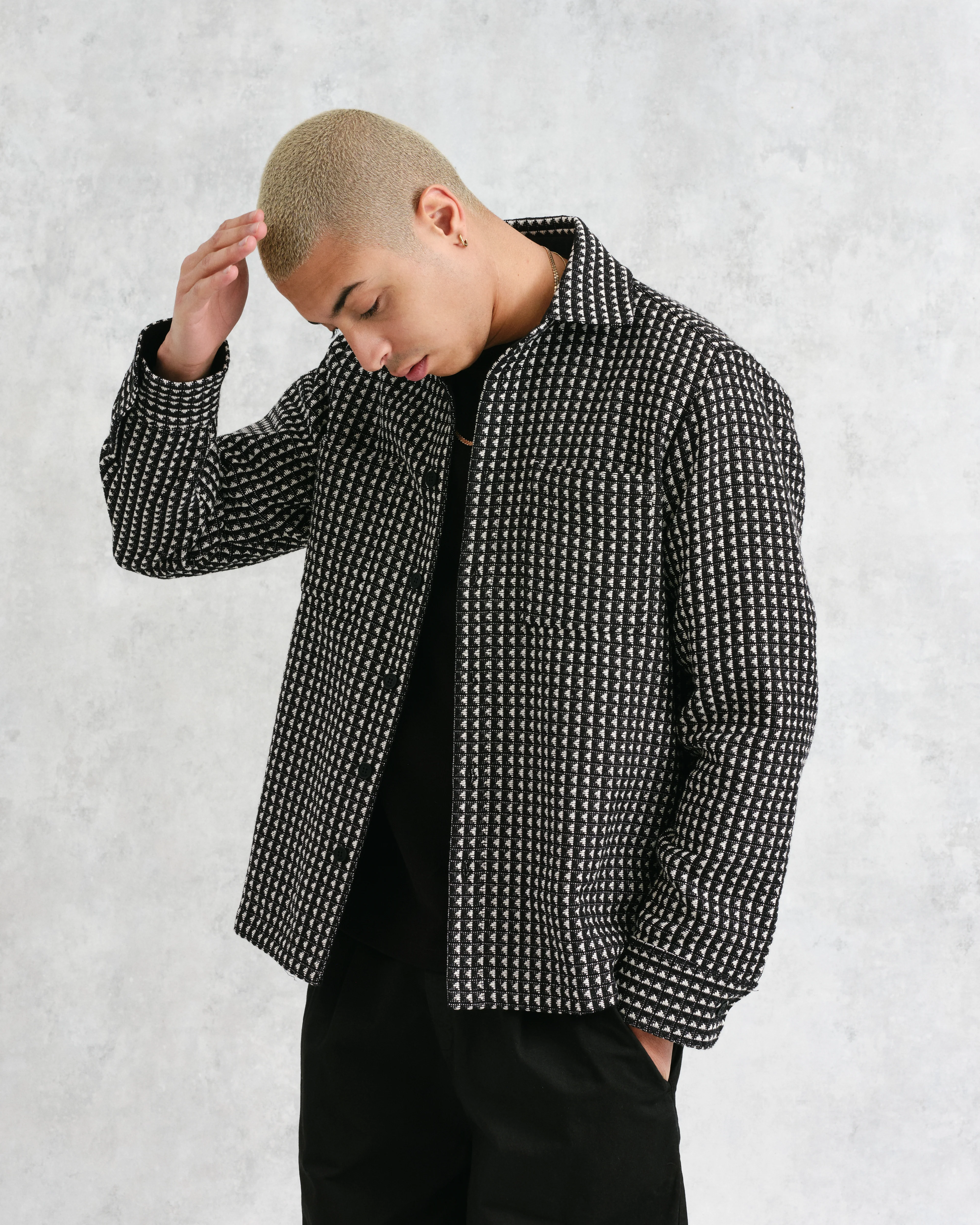 Whiting - Black And Ecru Frome Overshirt - Image 2