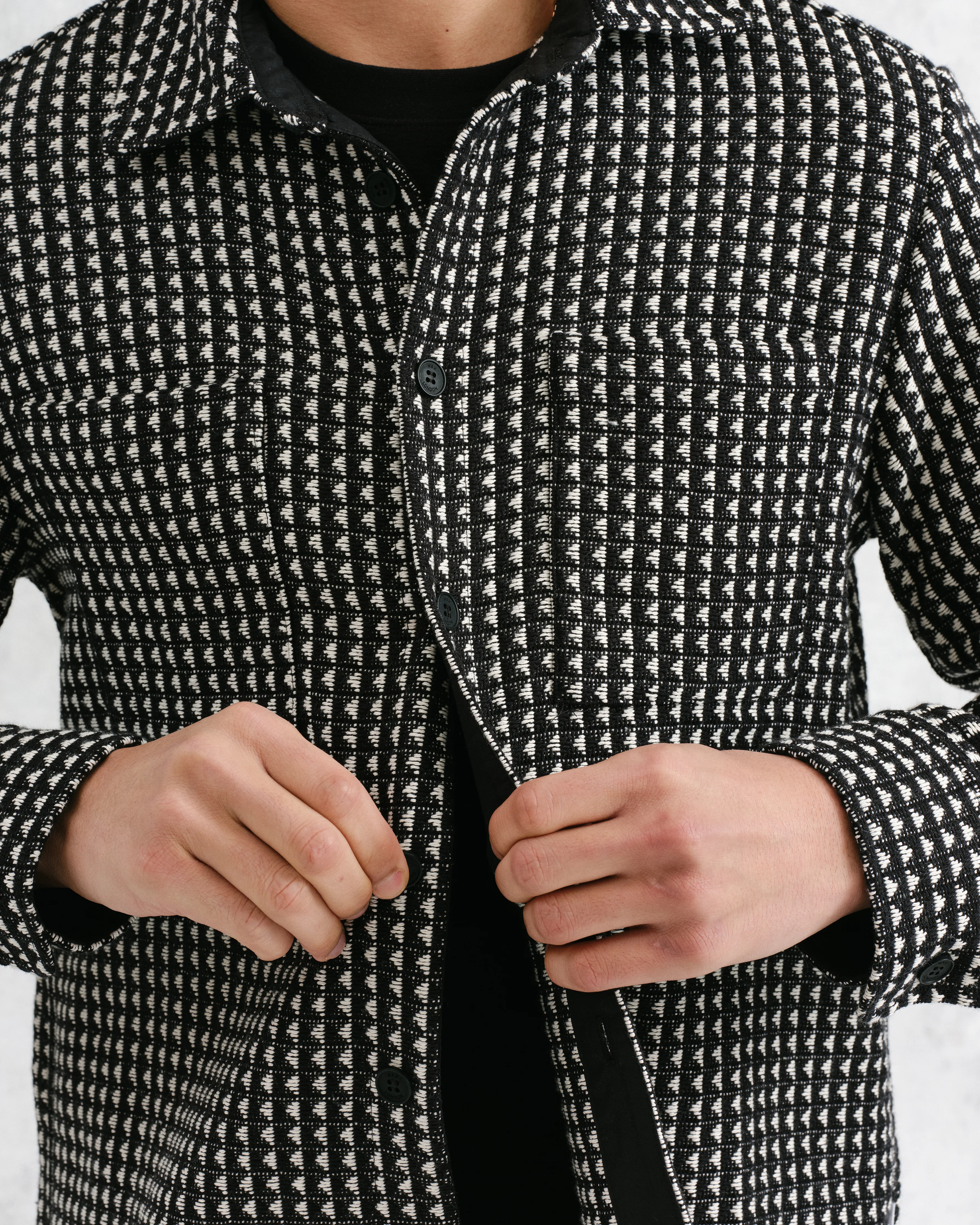 Whiting - Black And Ecru Frome Overshirt - Image 3