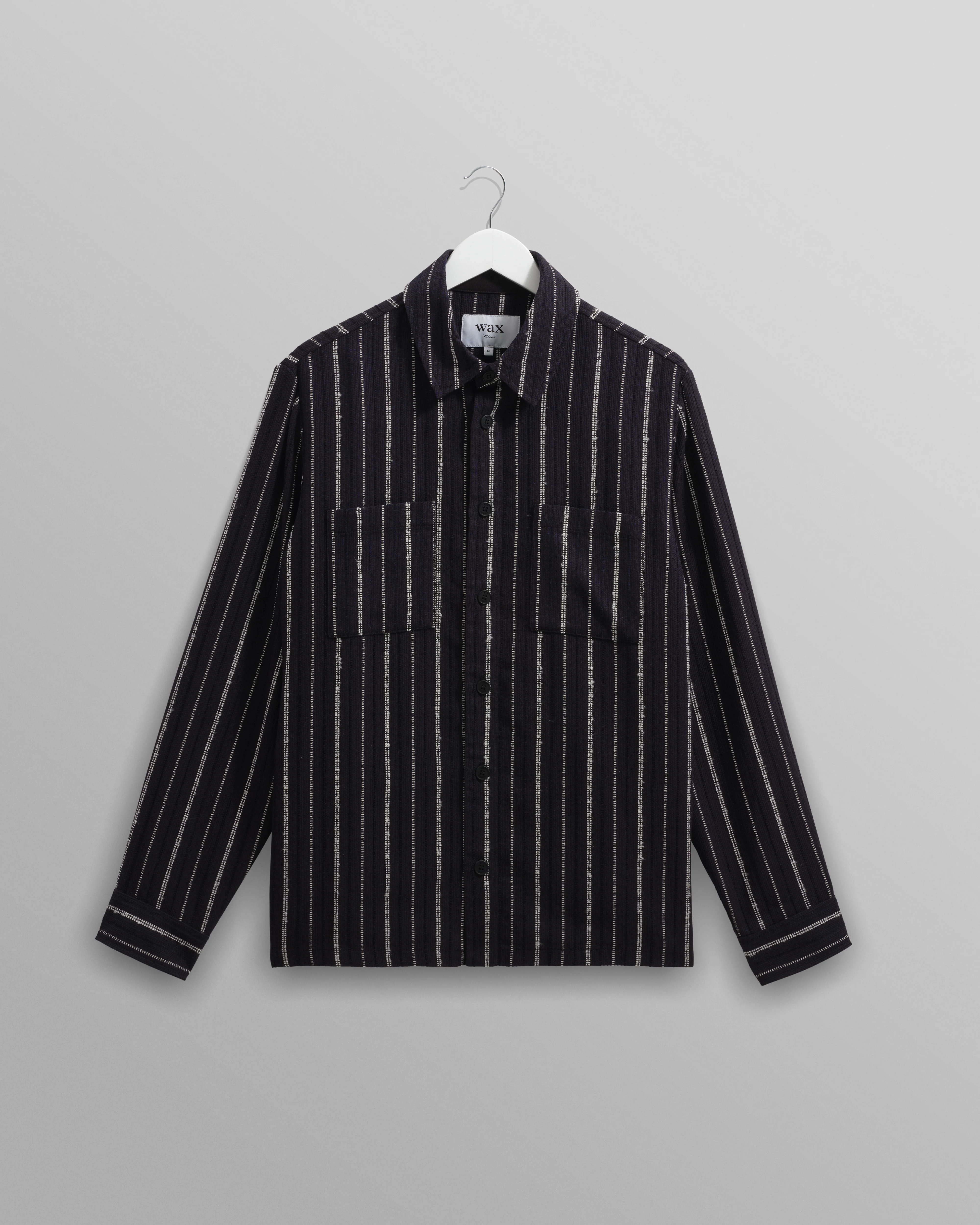 Whiting - Black And Ecru Radical Stripe Overshirt
