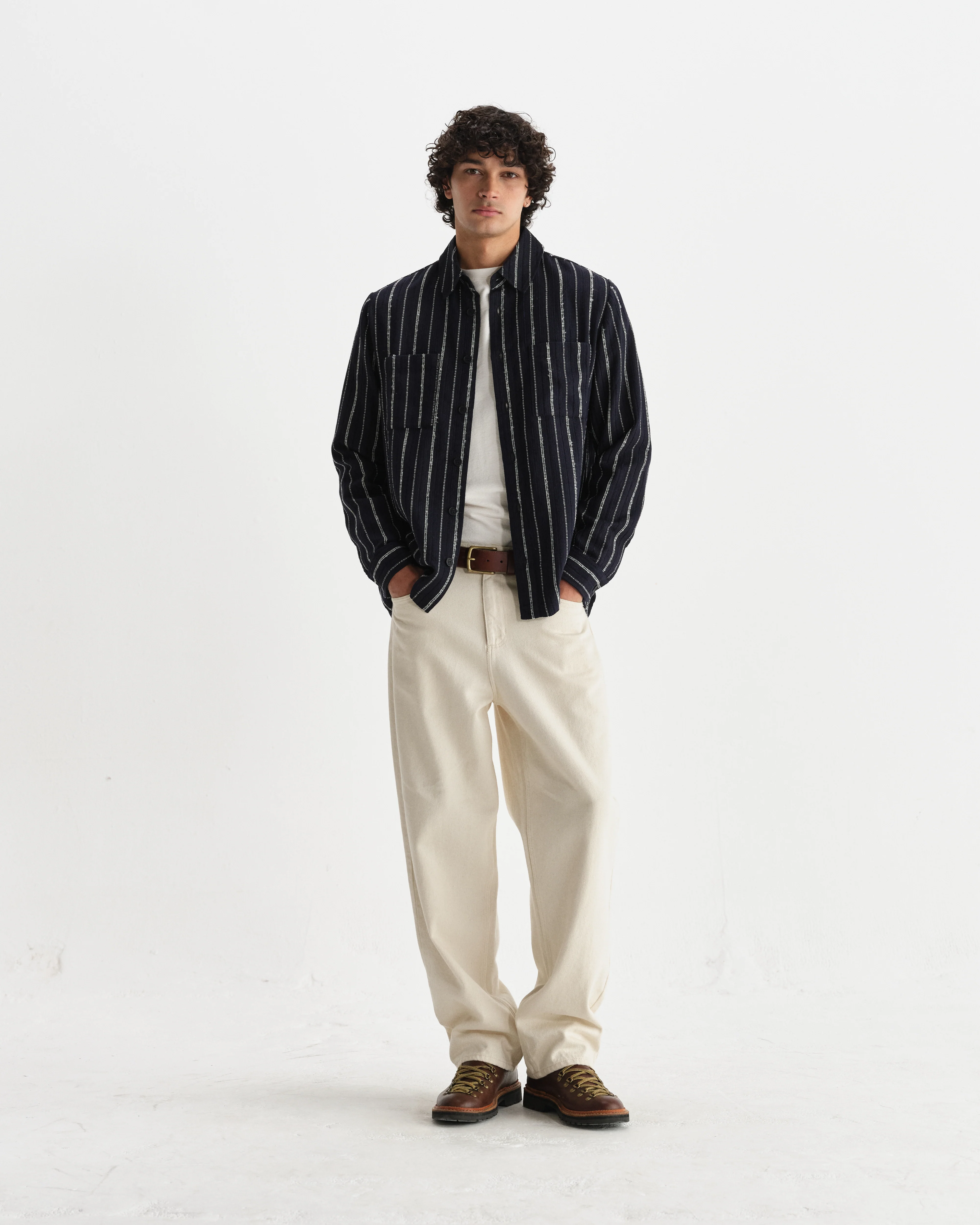 Whiting - Black And Ecru Radical Stripe Overshirt - Image 4