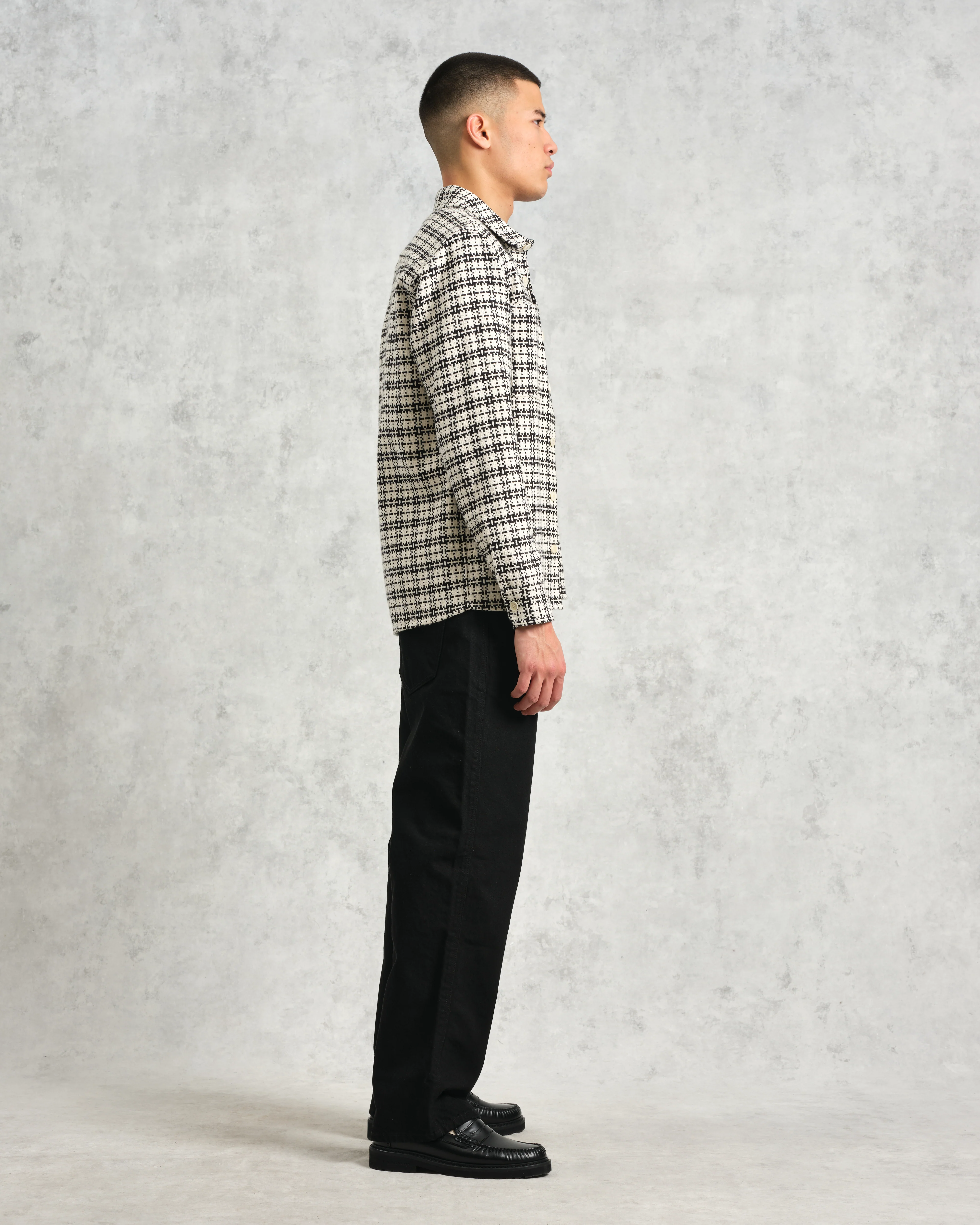 Whiting - Black And Ecru Yard Check Overshirt - Image 6