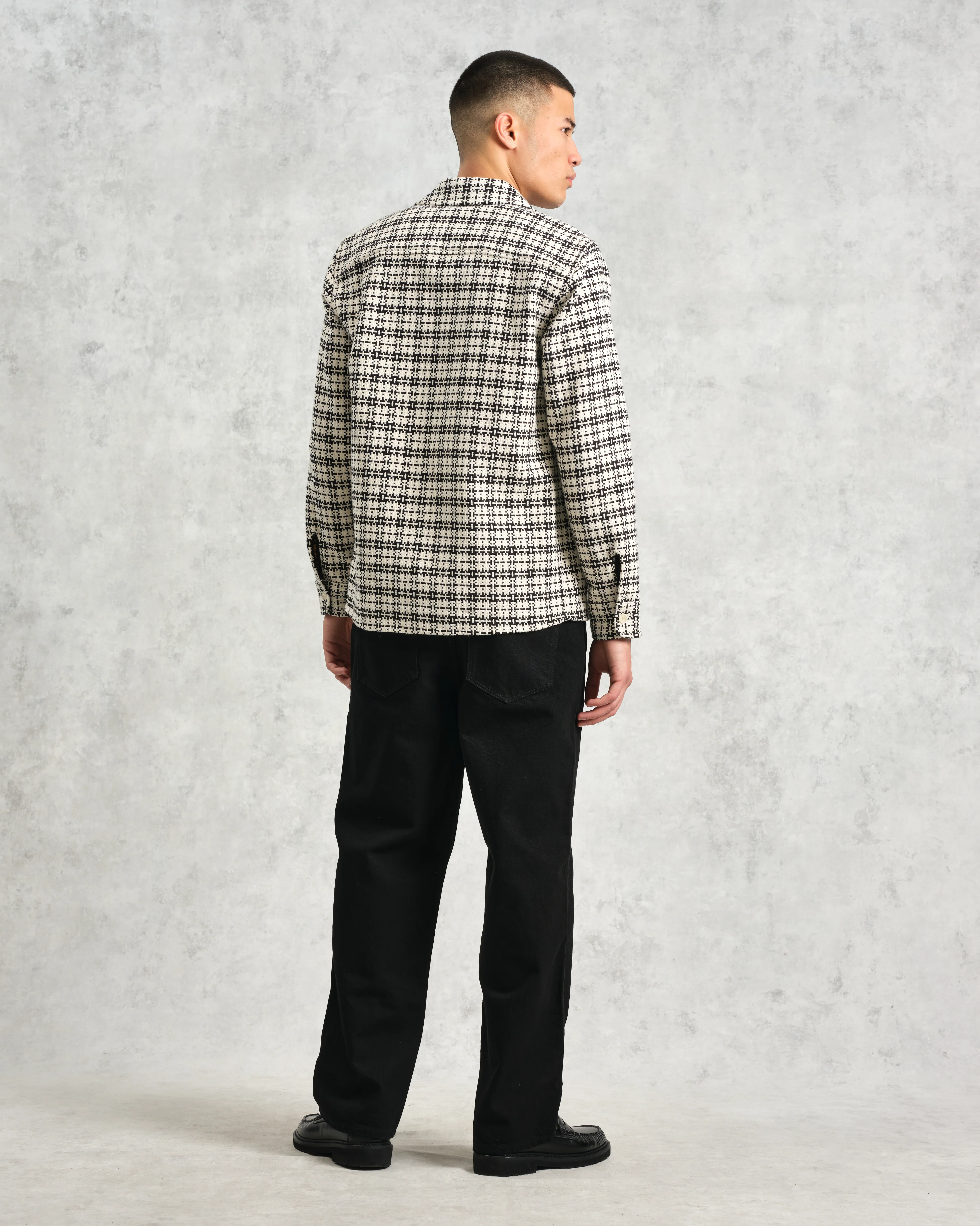Whiting - Black And Ecru Yard Check Overshirt - Image 7