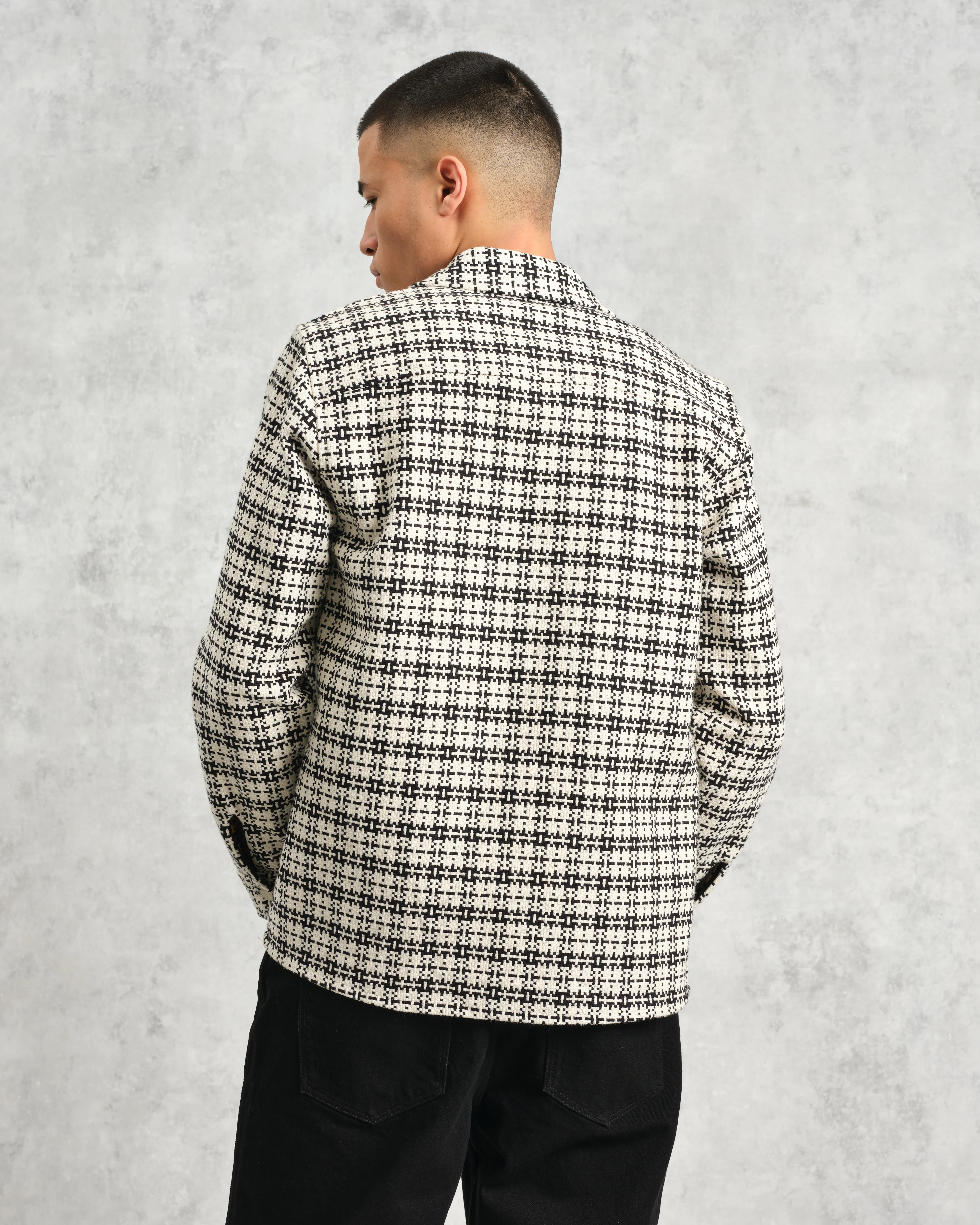 Whiting - Black And Ecru Yard Check Overshirt - Image 8
